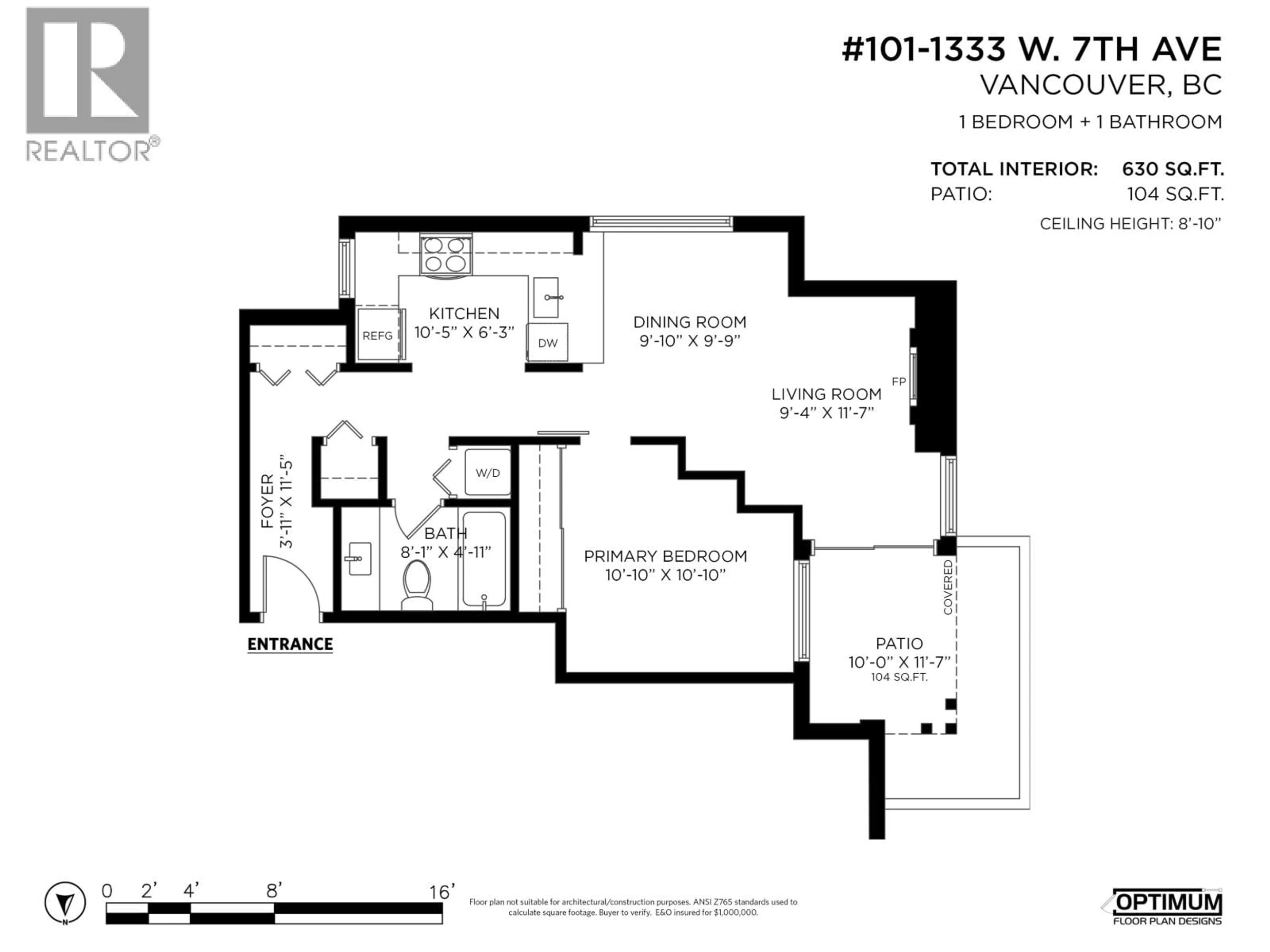 Floor plan for 101 - 1333 7TH AVENUE, Vancouver British Columbia V6H1B8