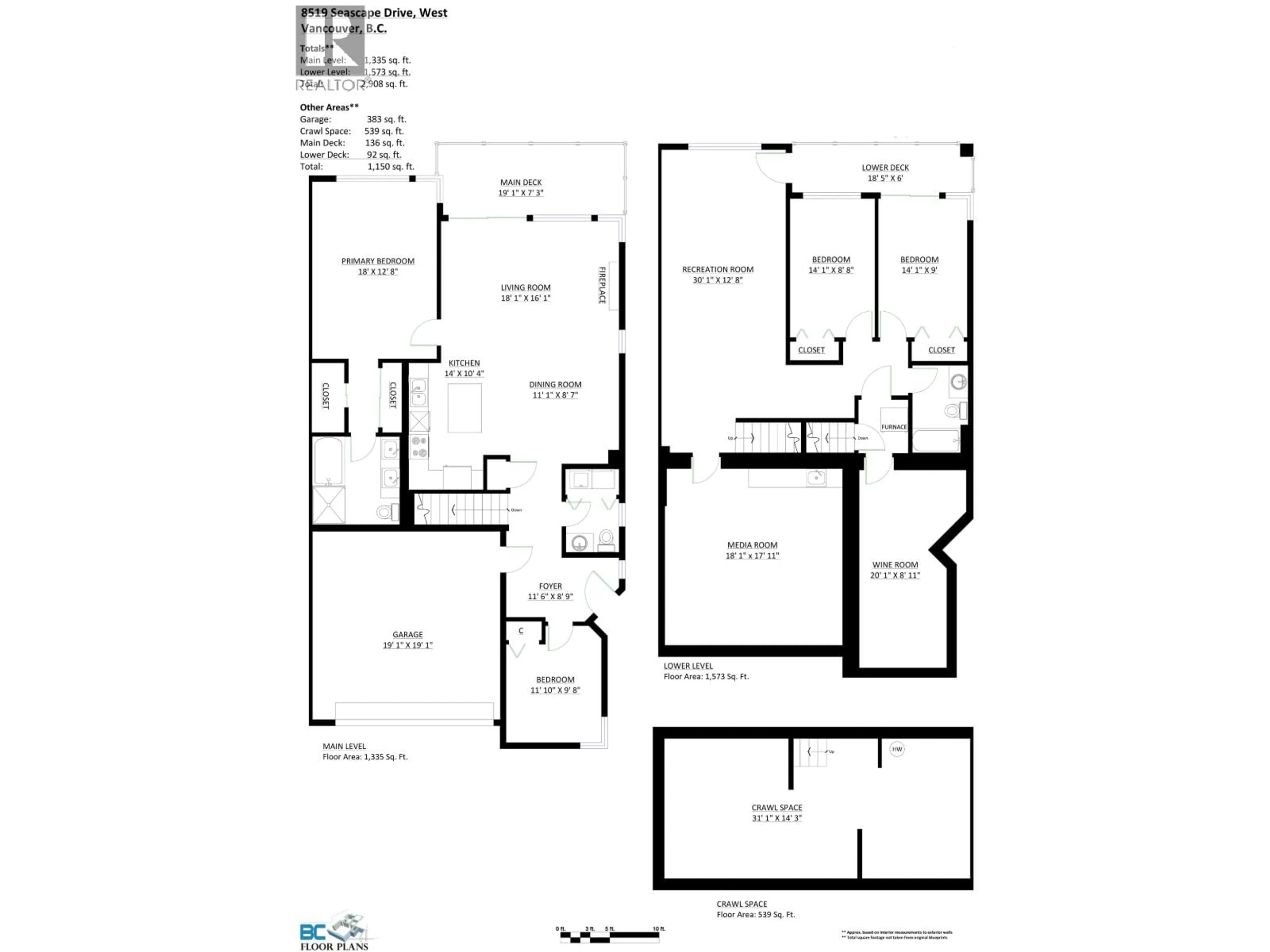 Floor plan for 8519 SEASCAPE DRIVE, West Vancouver British Columbia V7W3J7