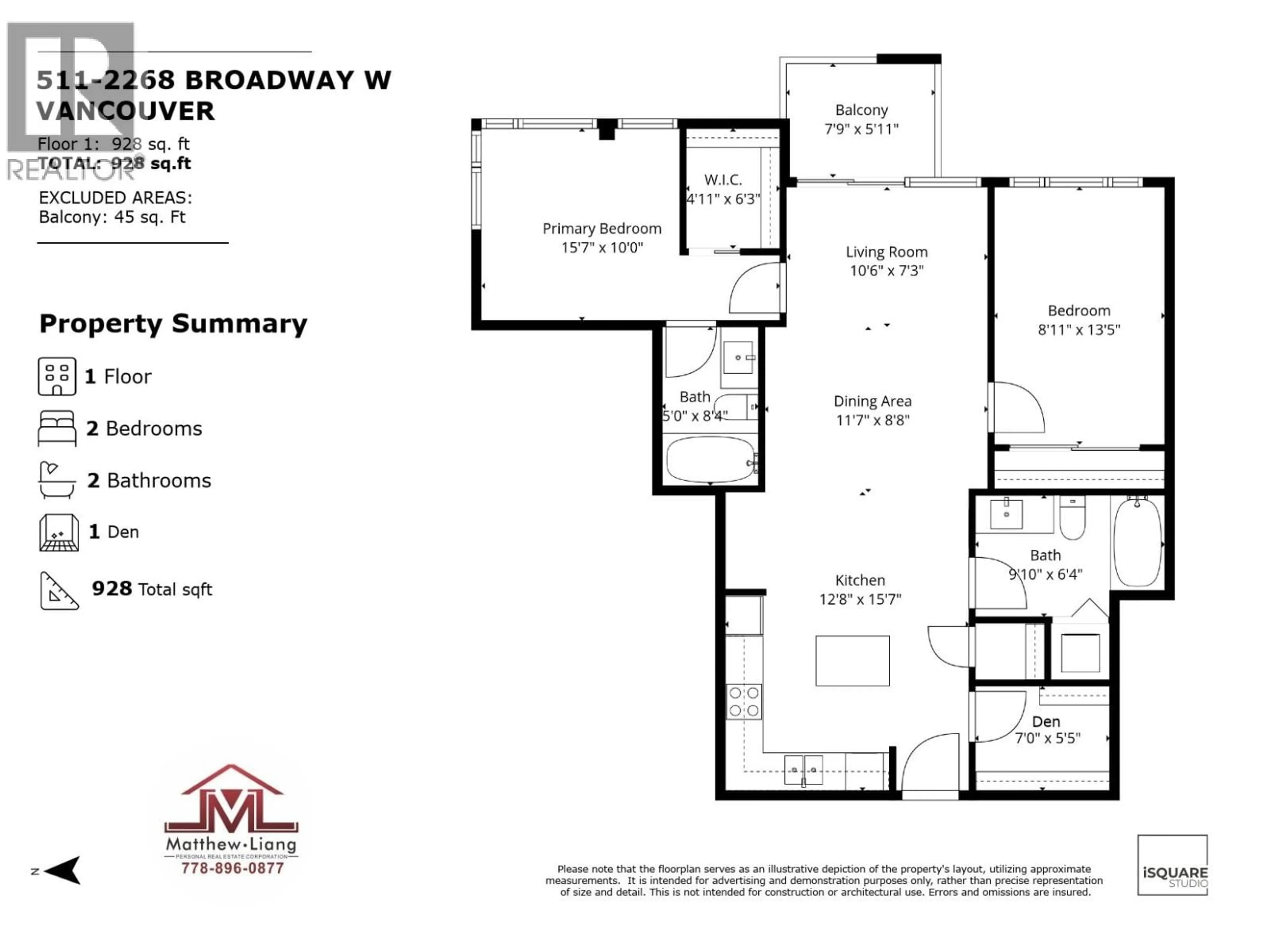 Floor plan for 511 - 2268 BROADWAY, Vancouver British Columbia V6K0B2