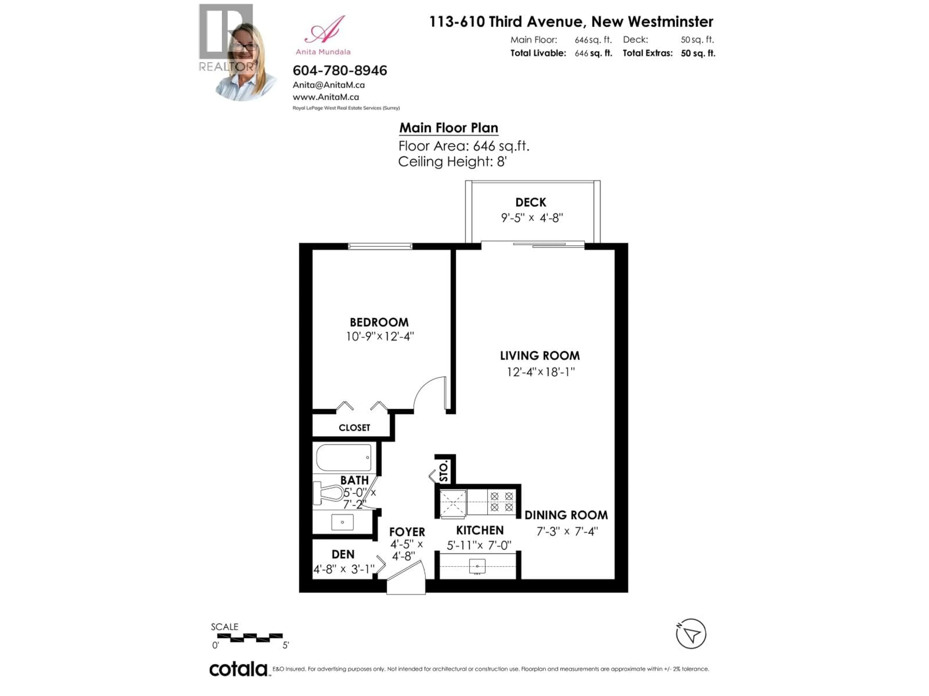 Floor plan for 113 - 610 THIRD AVENUE, New Westminster British Columbia V3M1N5