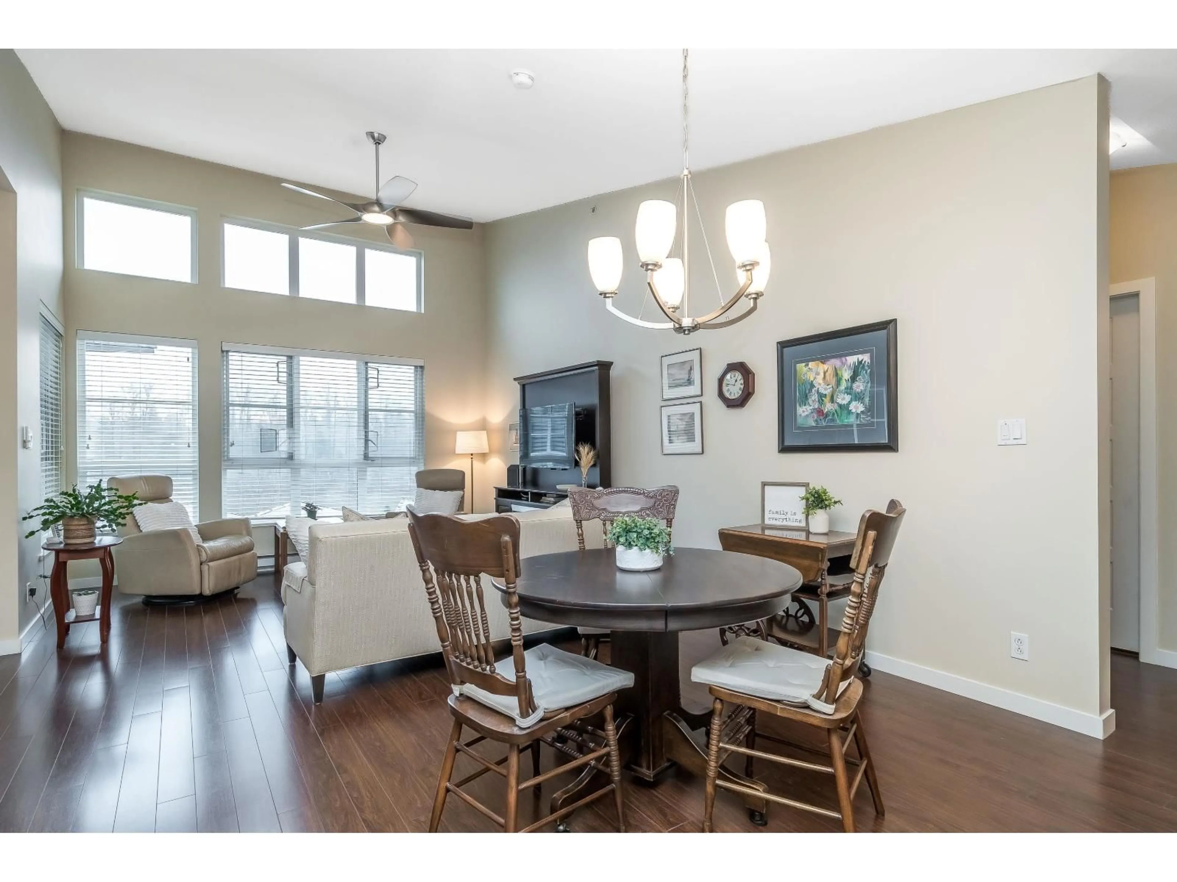 Dining room, wood/laminate floor for 418 - 23215 BILLY BROWN ROAD, Langley British Columbia V1M0B7