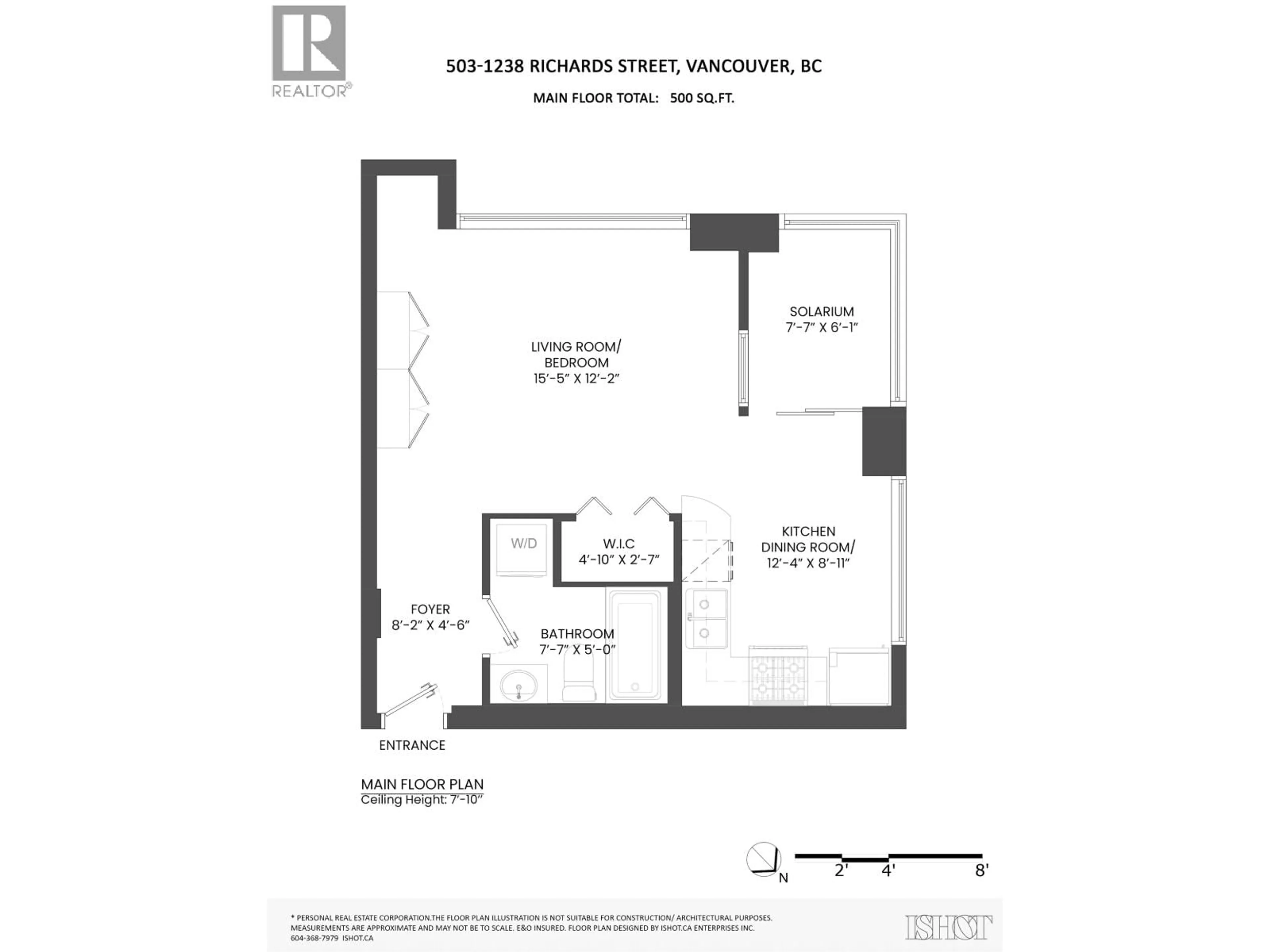 Floor plan for 503 - 1238 RICHARDS STREET, Vancouver British Columbia V6B6M6