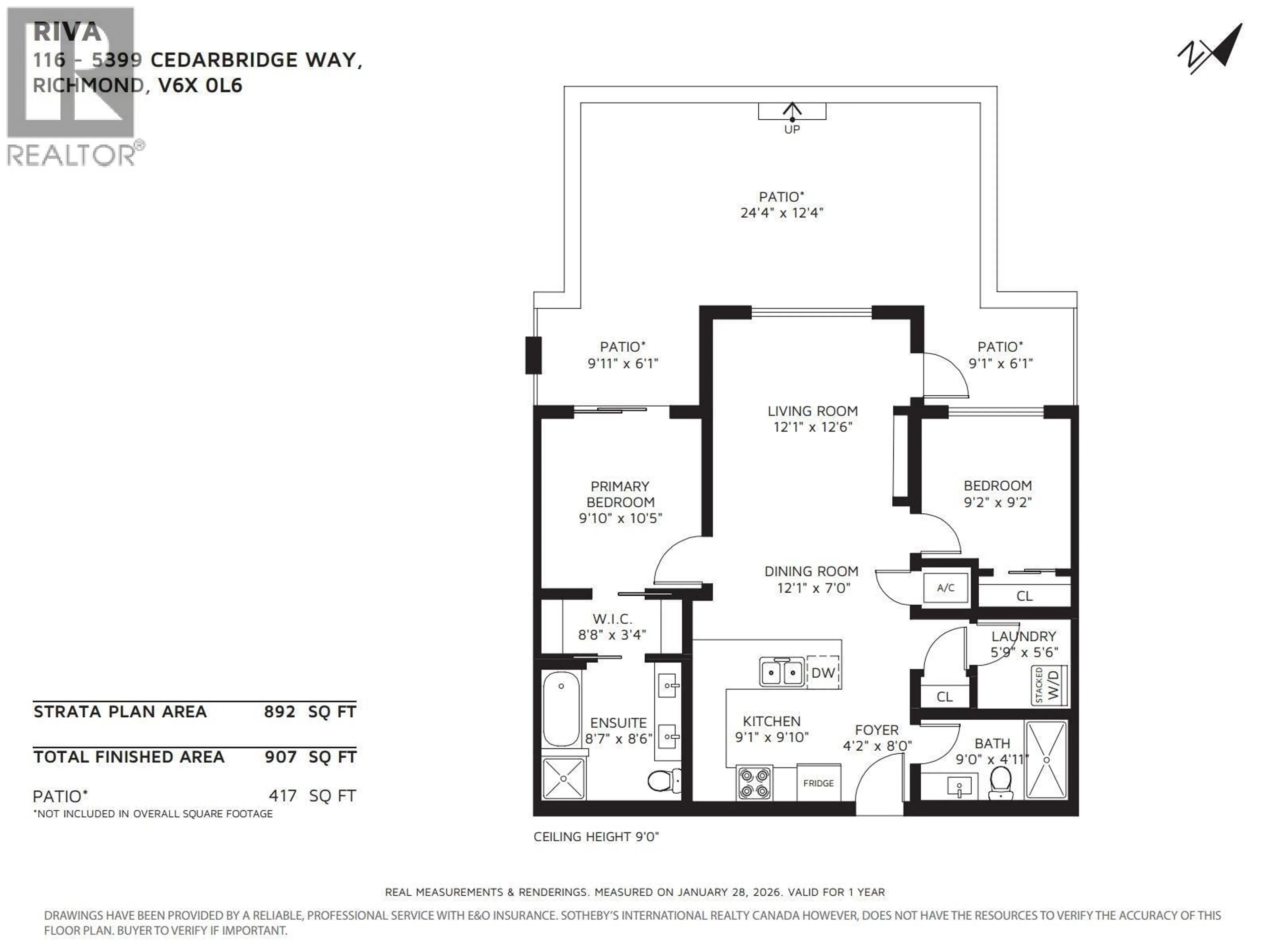 Floor plan for 116 - 5399 CEDARBRIDGE WAY, Richmond British Columbia V6X0L6