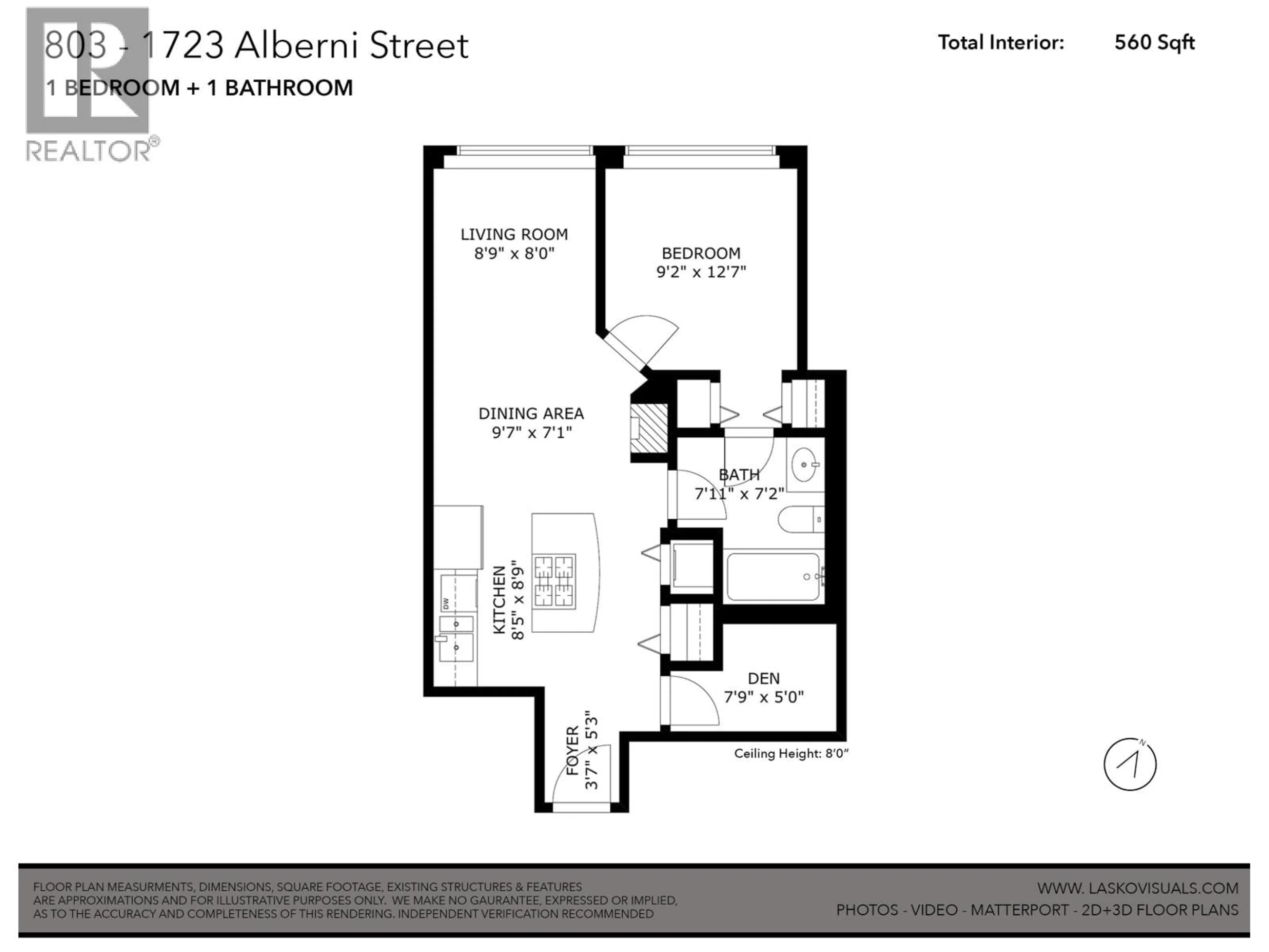 Floor plan for 803 - 1723 ALBERNI STREET, Vancouver British Columbia V6G3G9