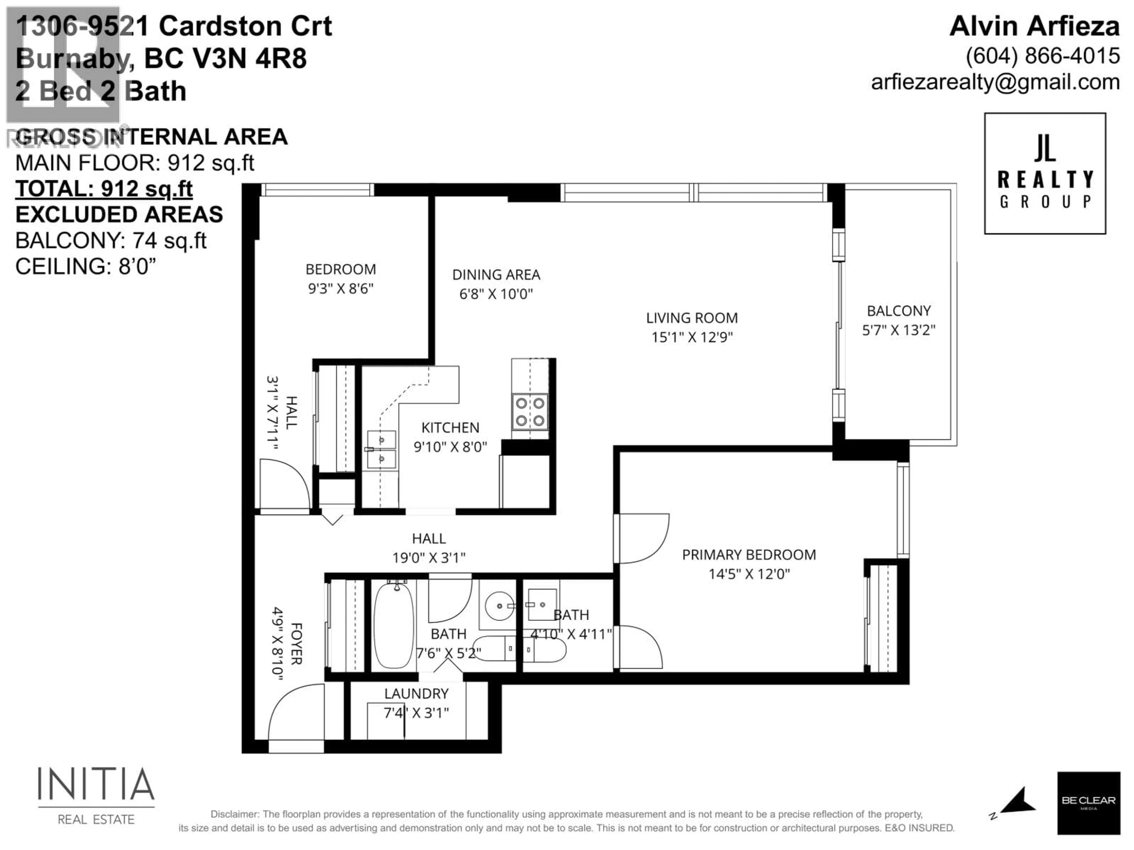 Floor plan for 1306 - 9521 CARDSTON COURT, Burnaby British Columbia V3N4R8