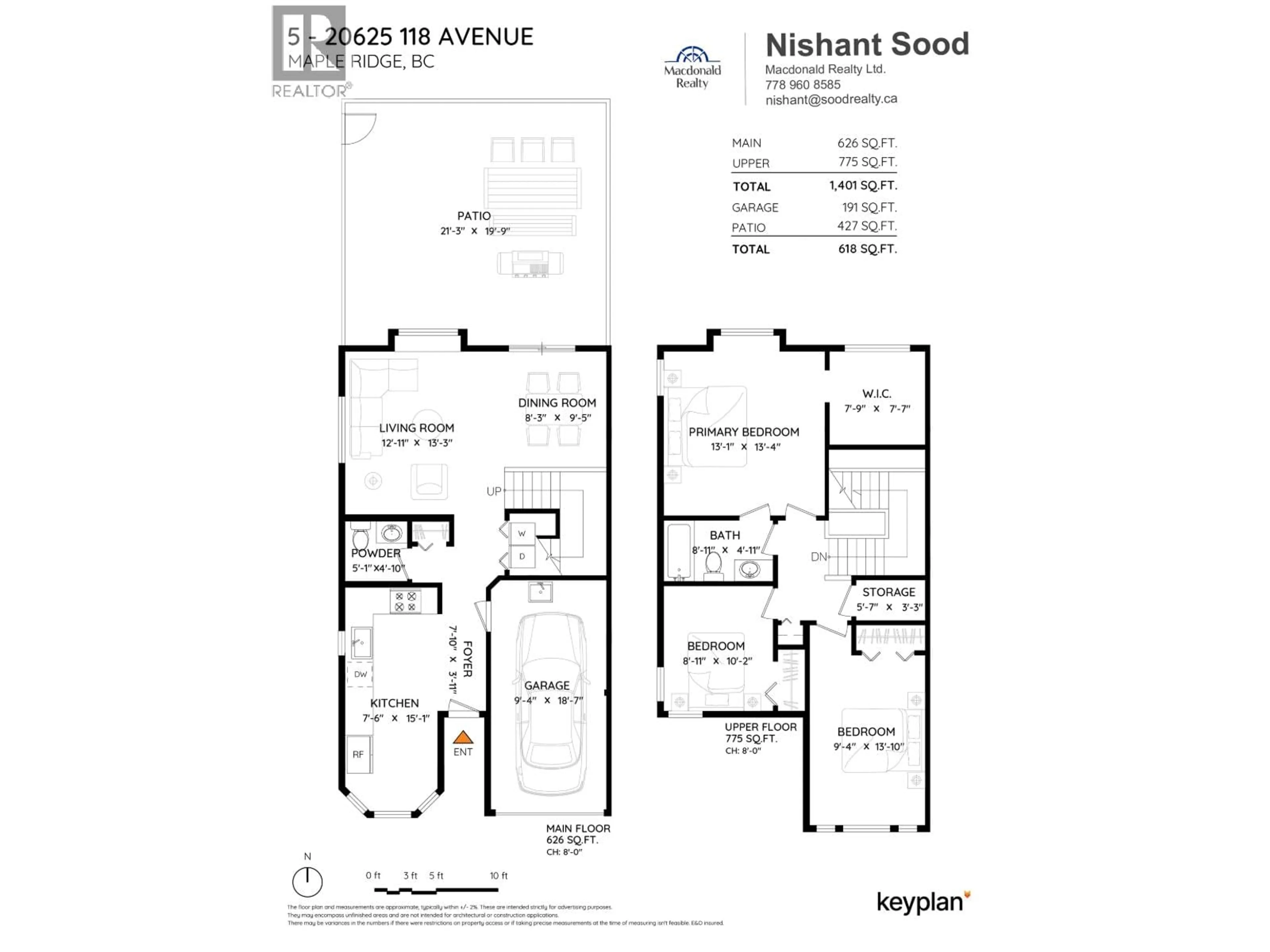 Floor plan for 5 - 20625 118 AVENUE, Maple Ridge British Columbia V2X0R1
