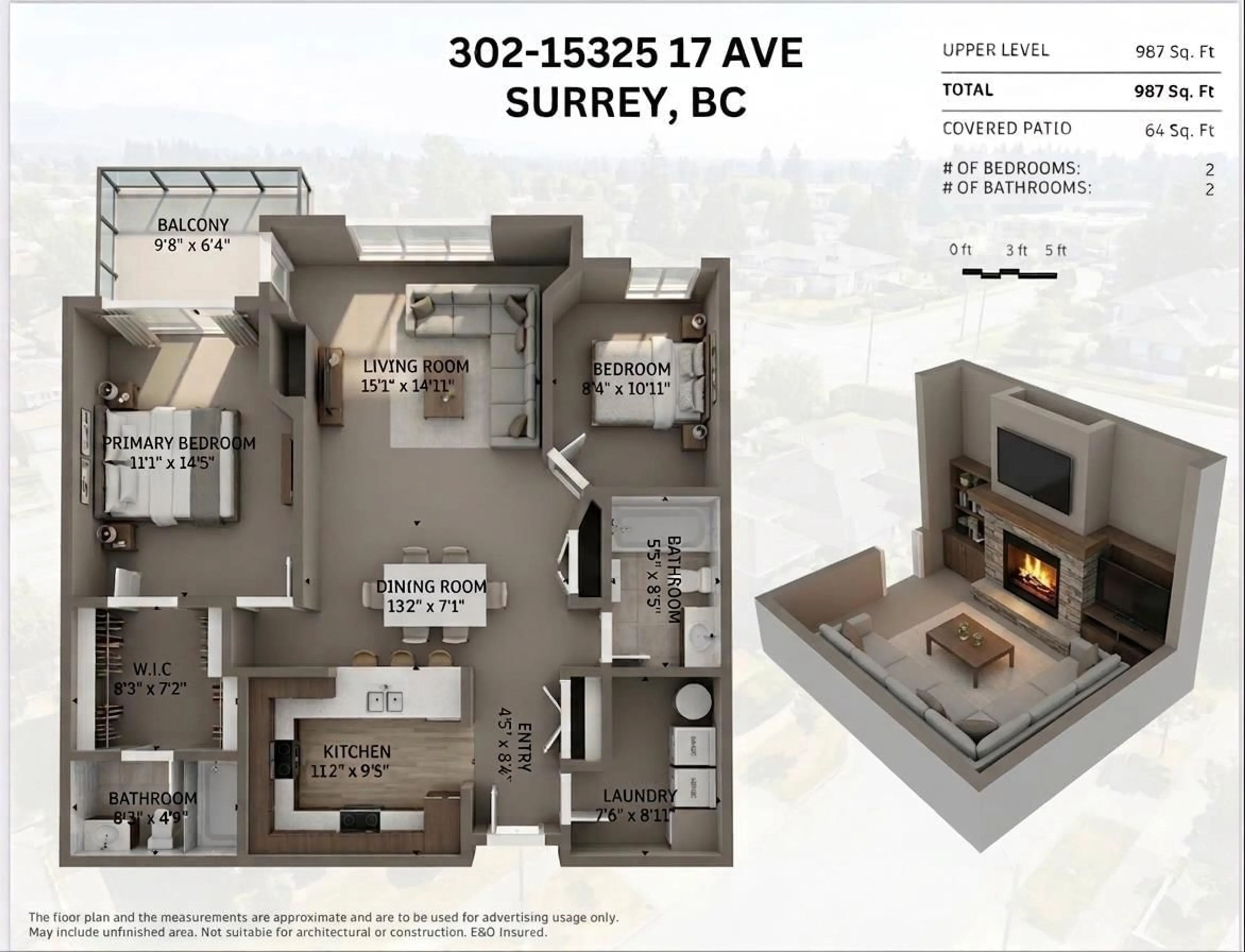 Floor plan for 302 - 15325 17 AVENUE, Surrey British Columbia V4A1T8