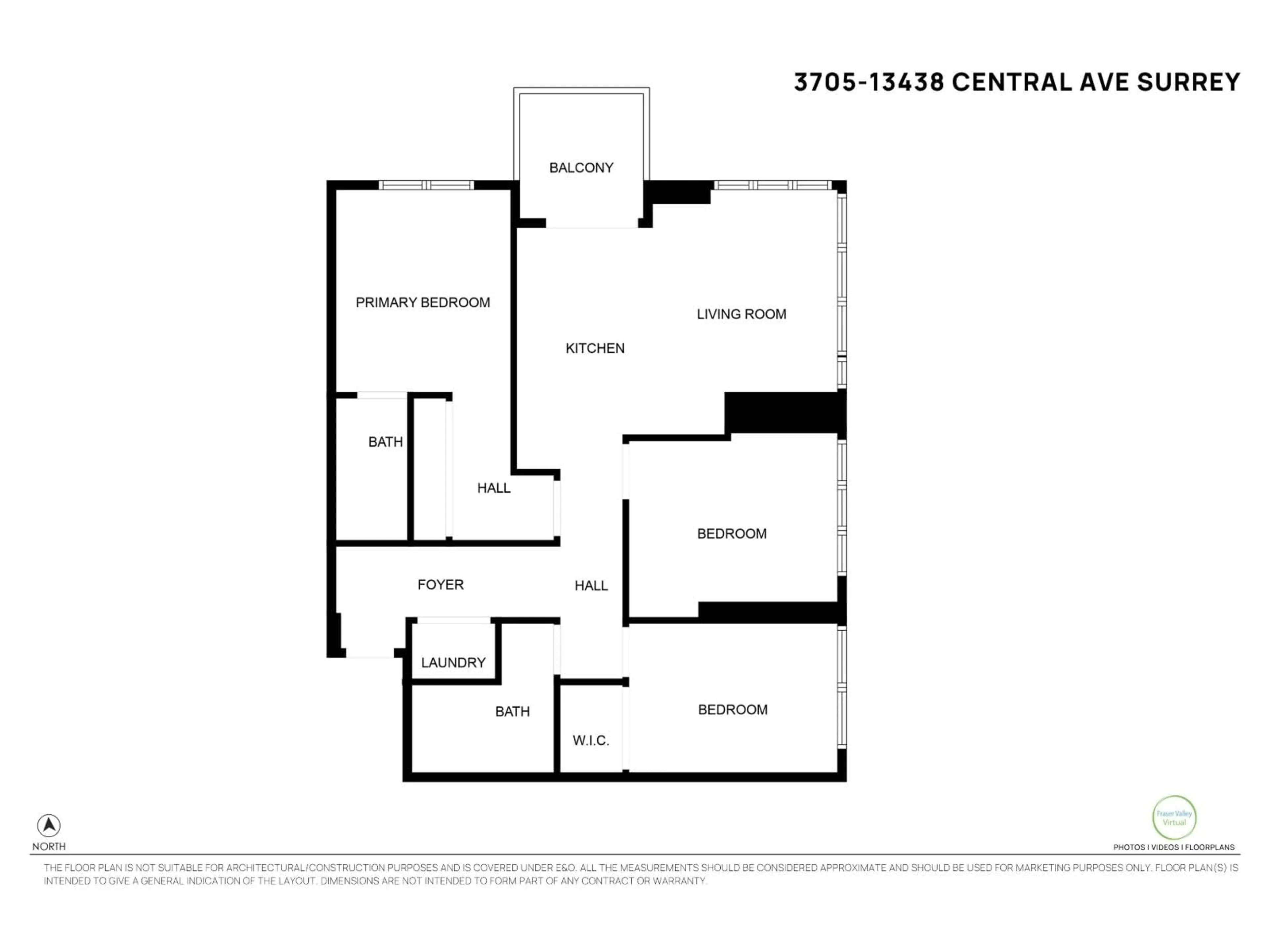 Floor plan for 3705 - 13438 CENTRAL AVENUE, Surrey British Columbia V3T0N2