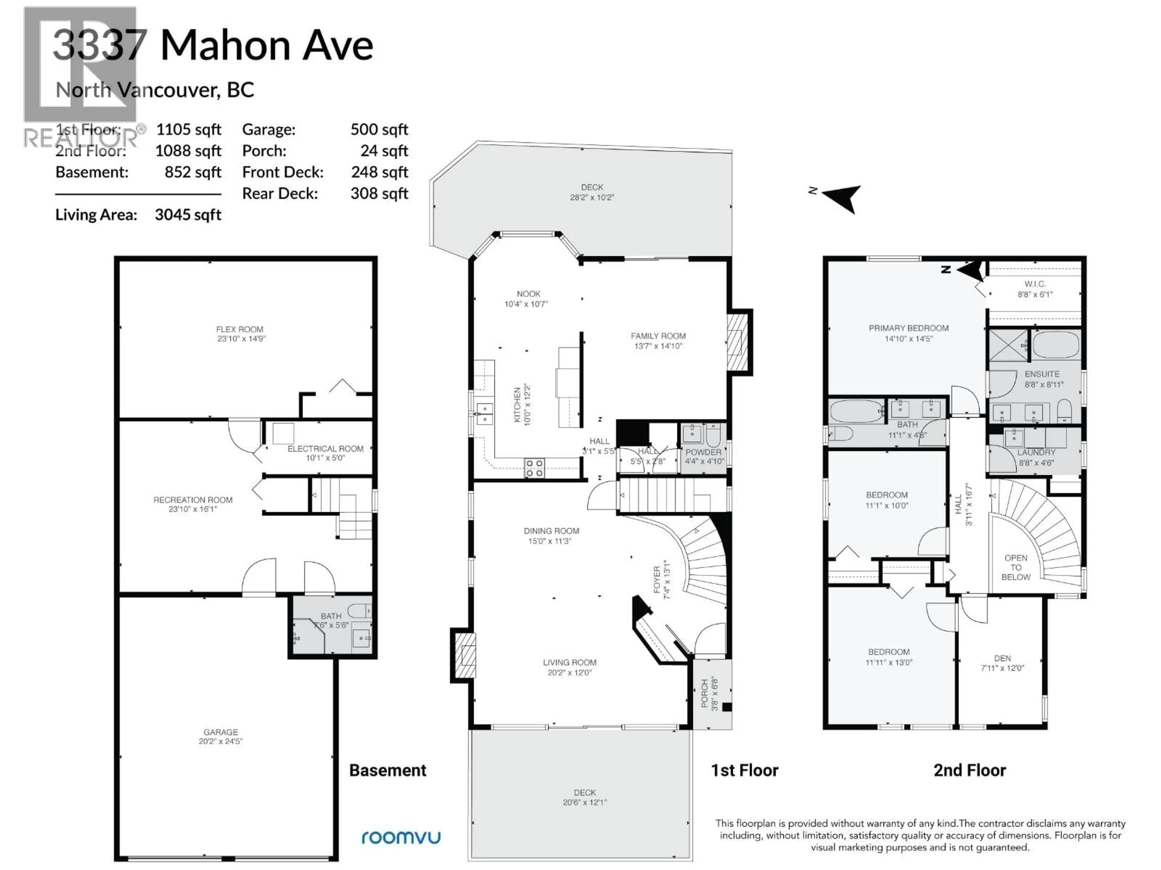 Floor plan for 3338 MAHON AVENUE, North Vancouver British Columbia V7N3T5