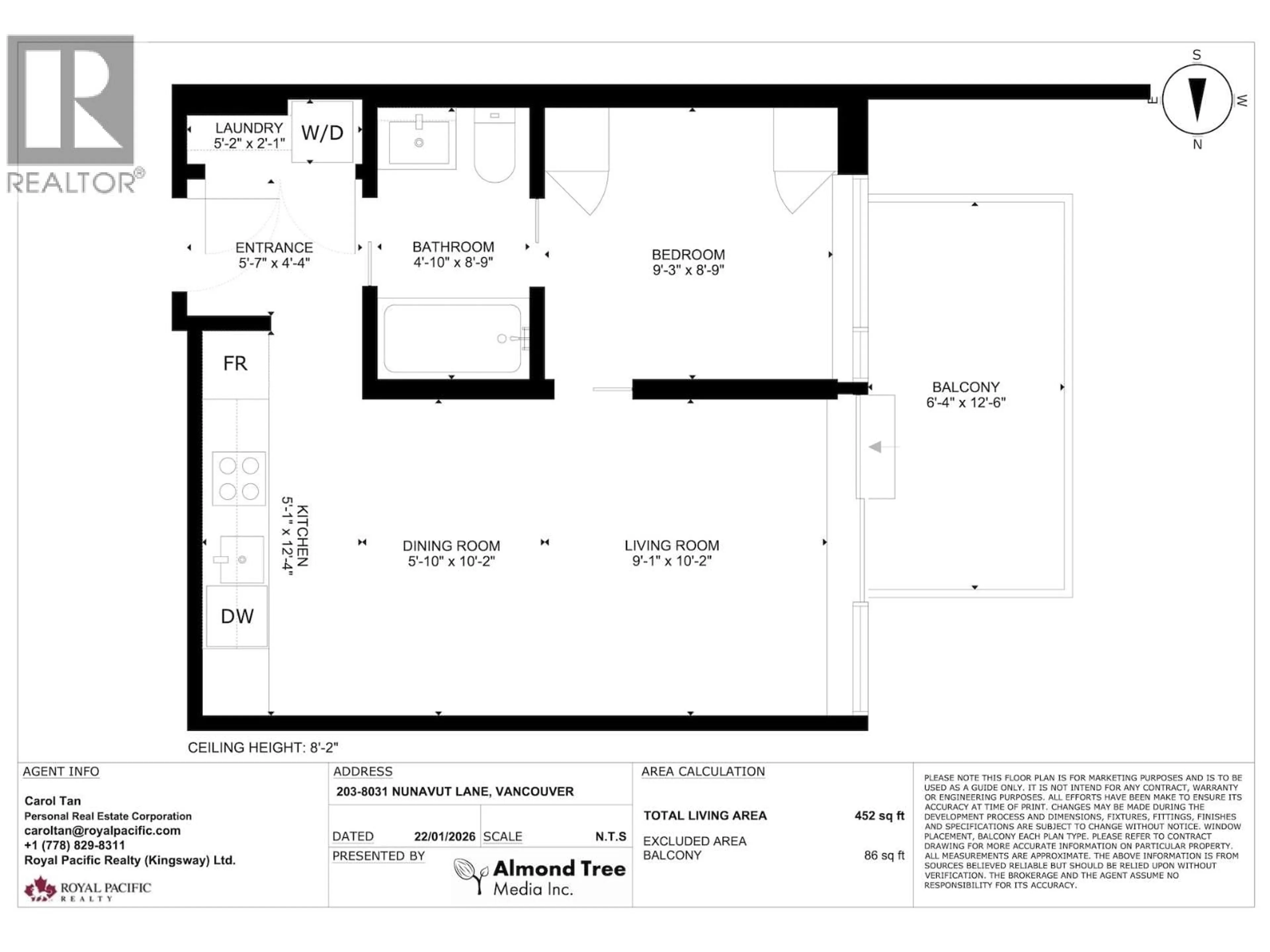Floor plan for 203 - 8031 NUNAVUT LANE, Vancouver British Columbia V5X0C9