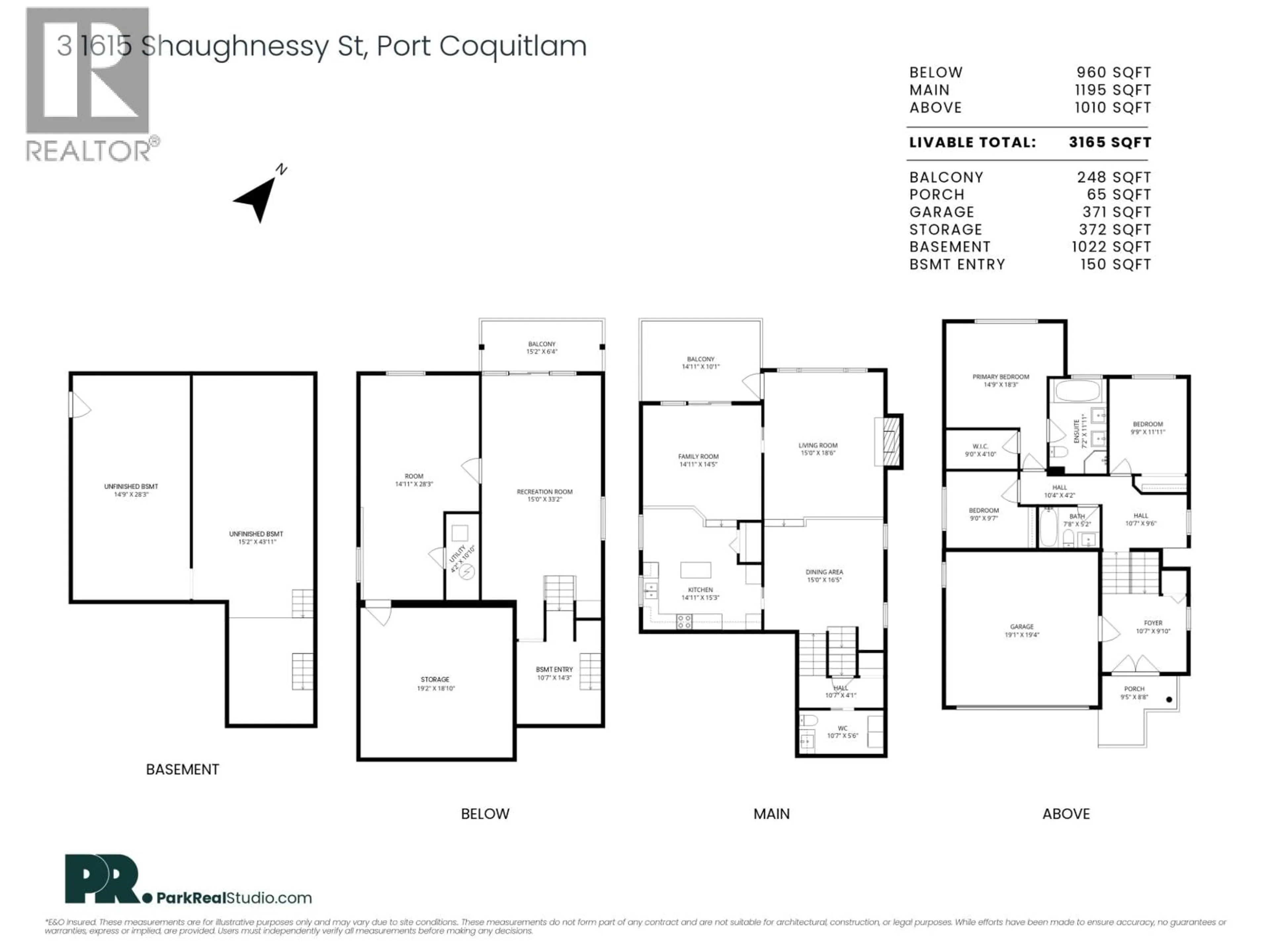 Floor plan for 3 - 1615 SHAUGHNESSY STREET, Port Coquitlam British Columbia V3C6K9