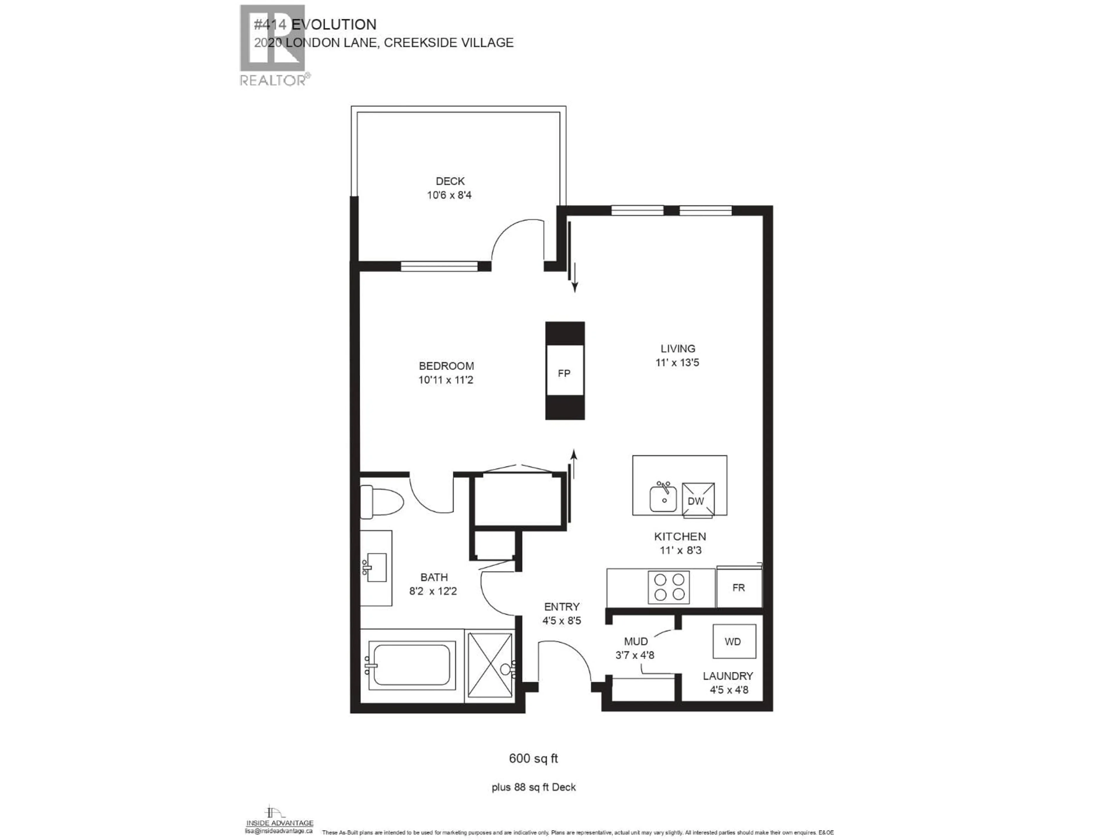 Floor plan for 414A - 2020 LONDON LANE, Whistler British Columbia V8E0B6
