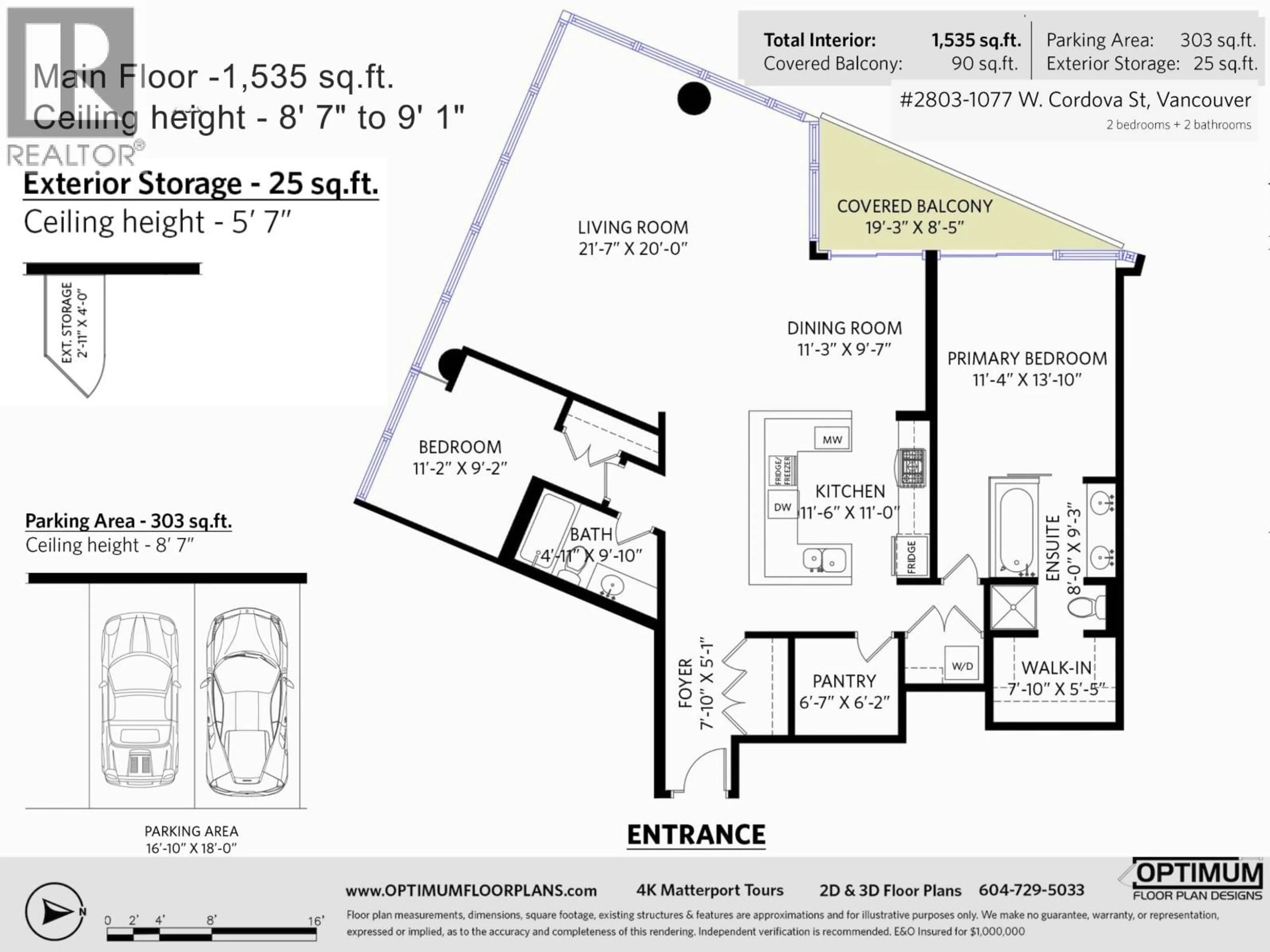Floor plan for 2803 - 1077 CORDOVA STREET, Vancouver British Columbia V6C2C6