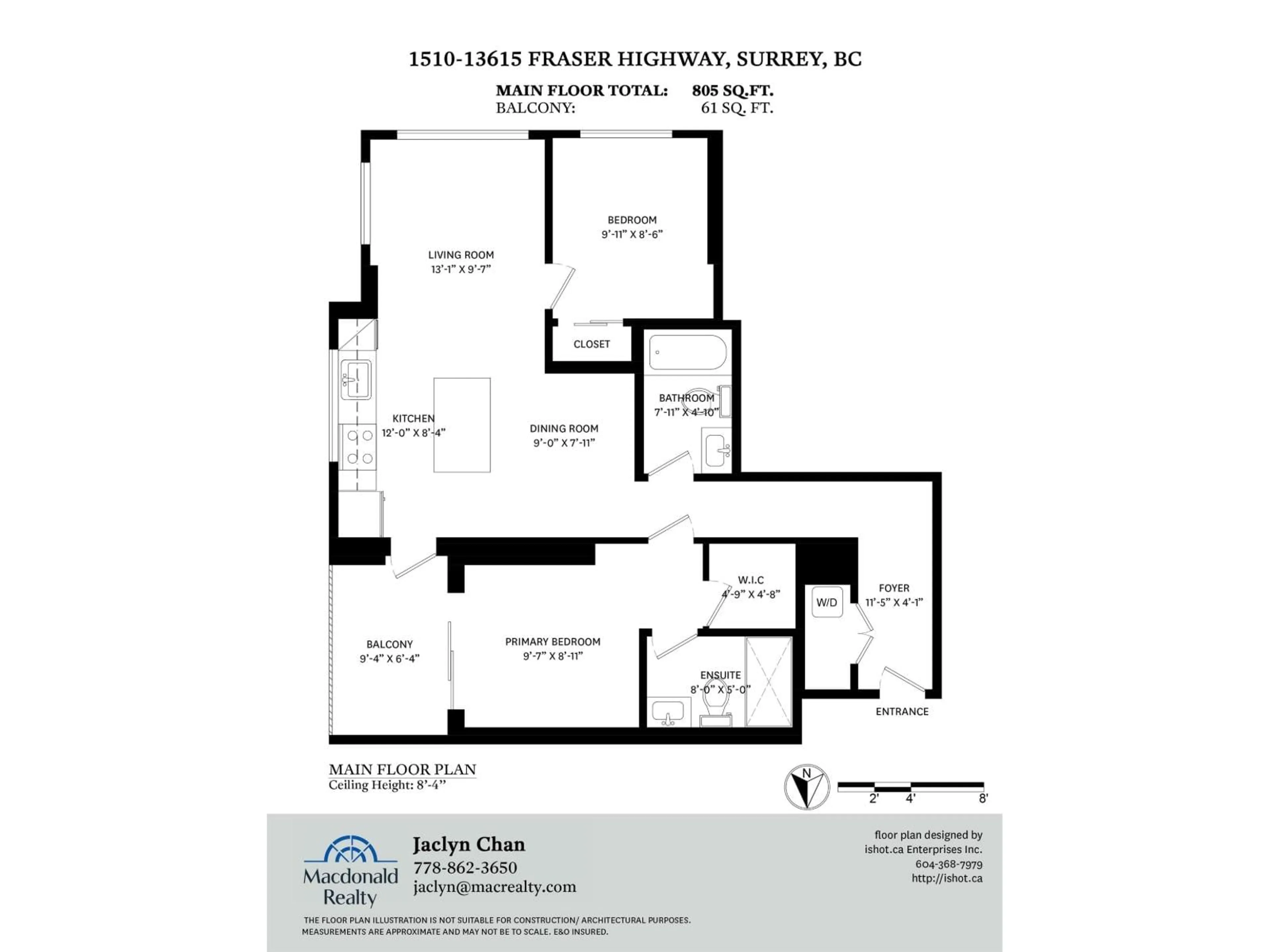 Floor plan for 909 - 13615 FRASER WAY, Surrey British Columbia V3T0P7
