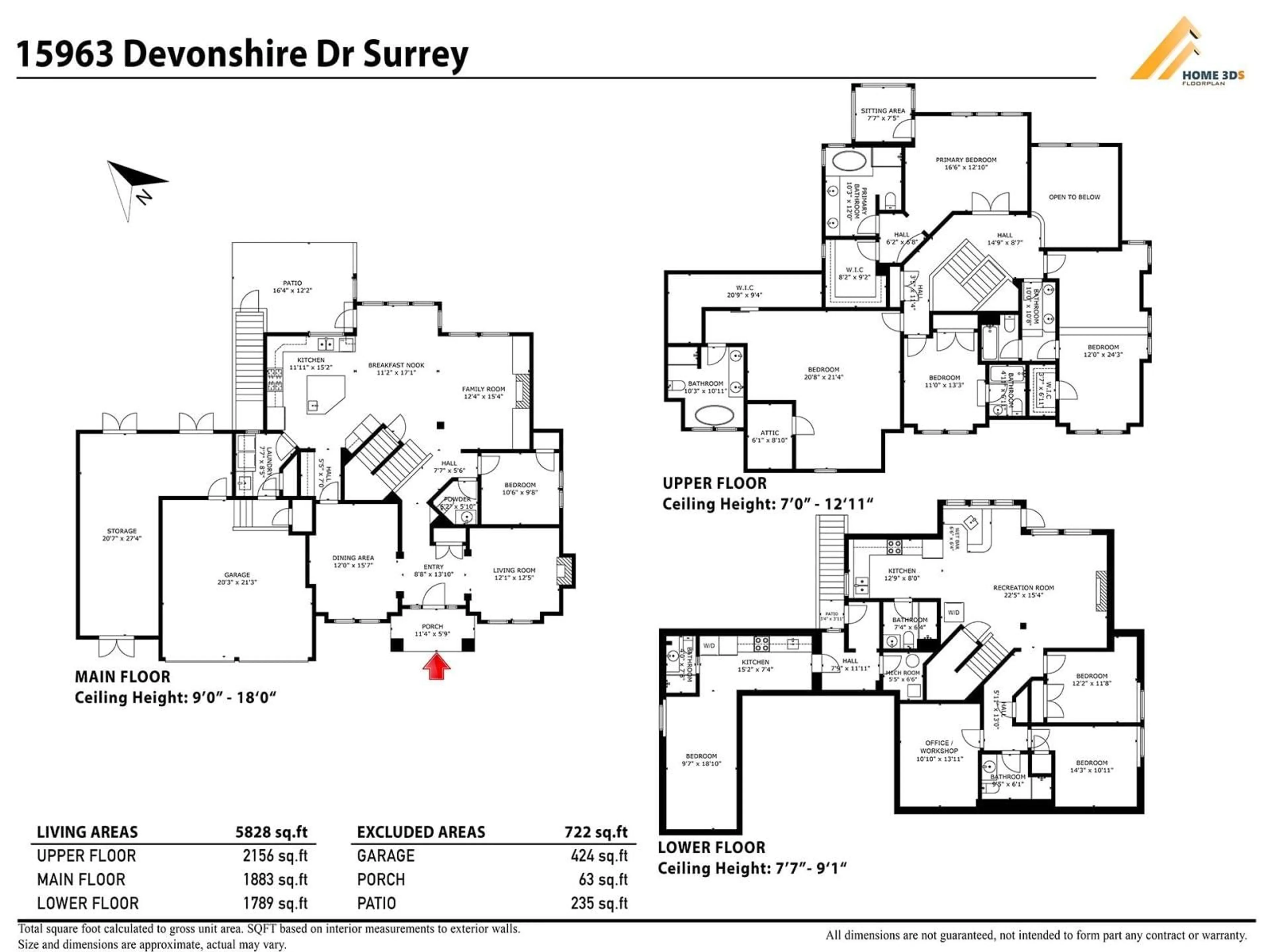 Floor plan for 15963 DEVONSHIRE DRIVE, Surrey British Columbia V3Z0M2