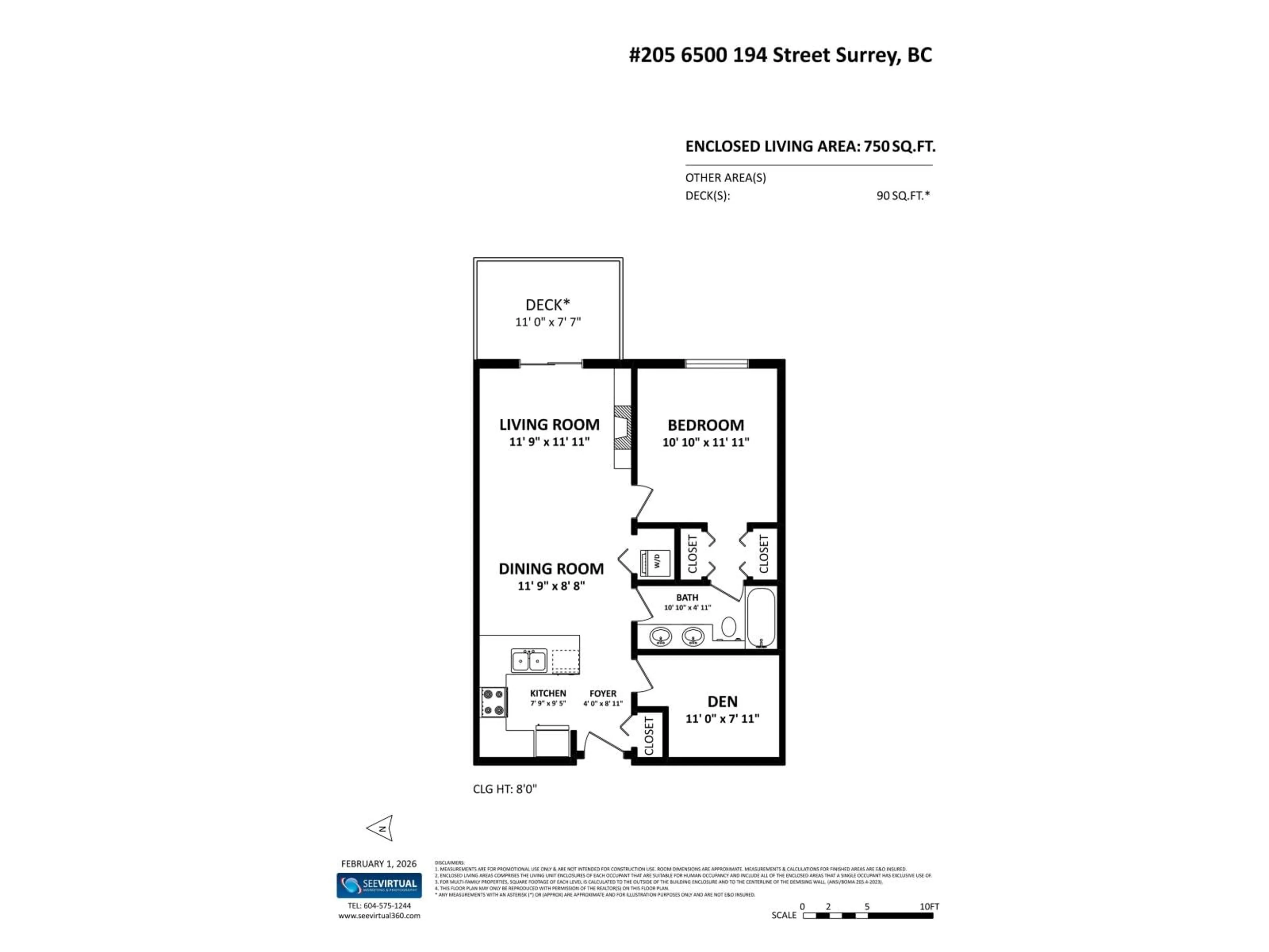 Floor plan for 205 - 6500 194 STREET, Surrey British Columbia V4N5X4