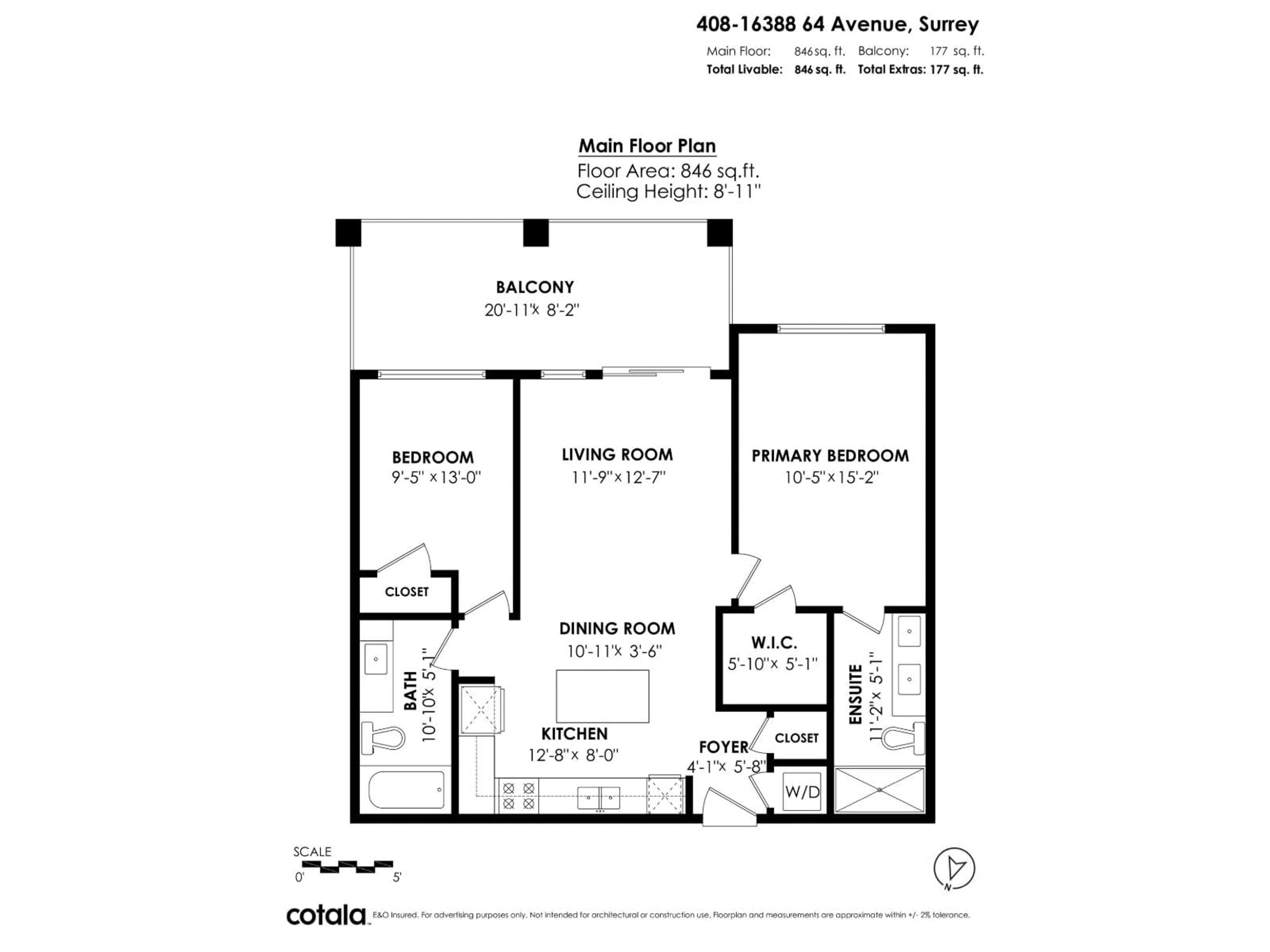 Floor plan for 408 - 16388 64 AVENUE, Surrey British Columbia V3S6X6
