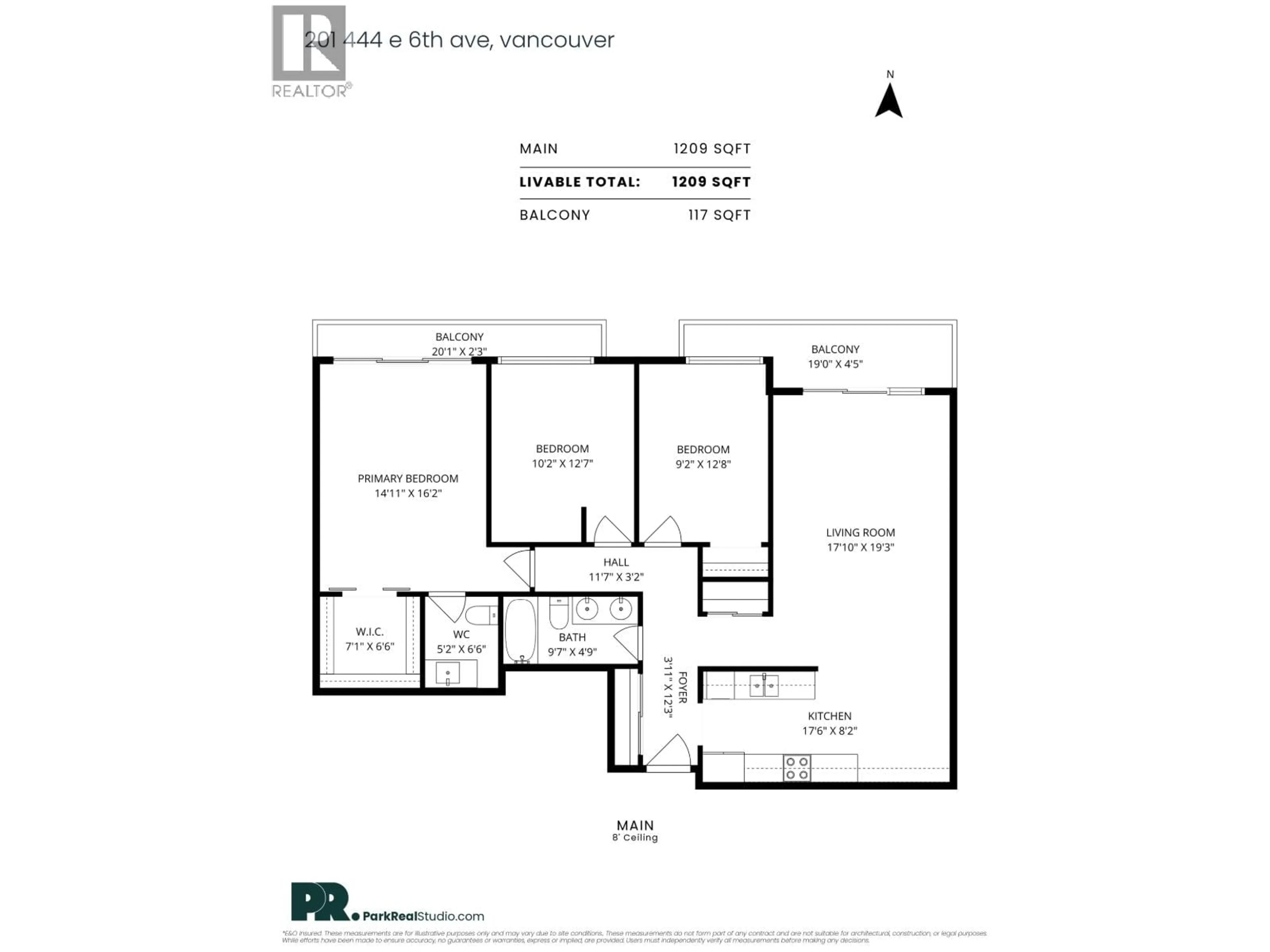 Floor plan for 201 - 444 6TH AVENUE, Vancouver British Columbia V5T1K6
