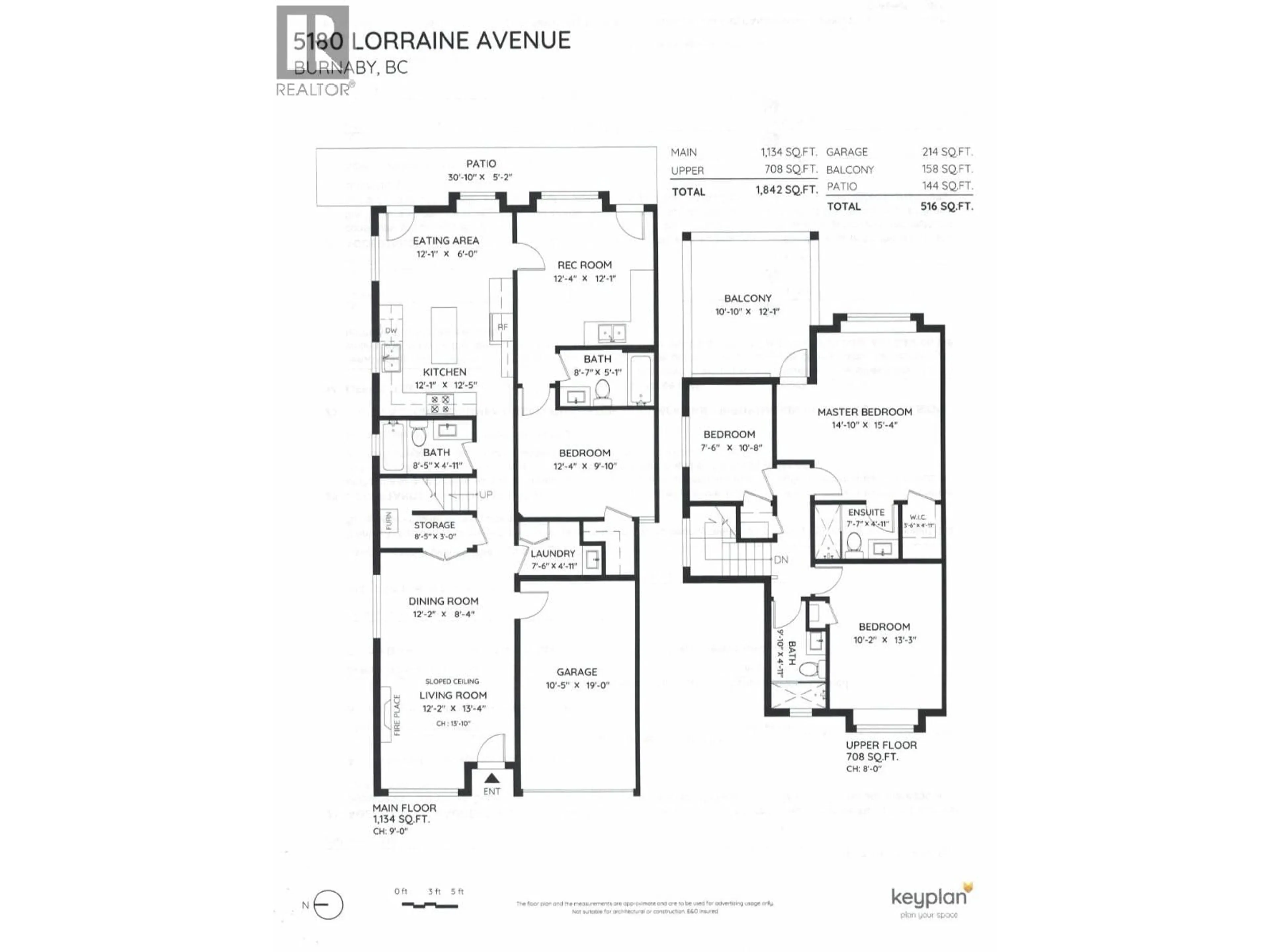 Floor plan for 5180 LORRAINE AVENUE, Burnaby British Columbia V5G2S4