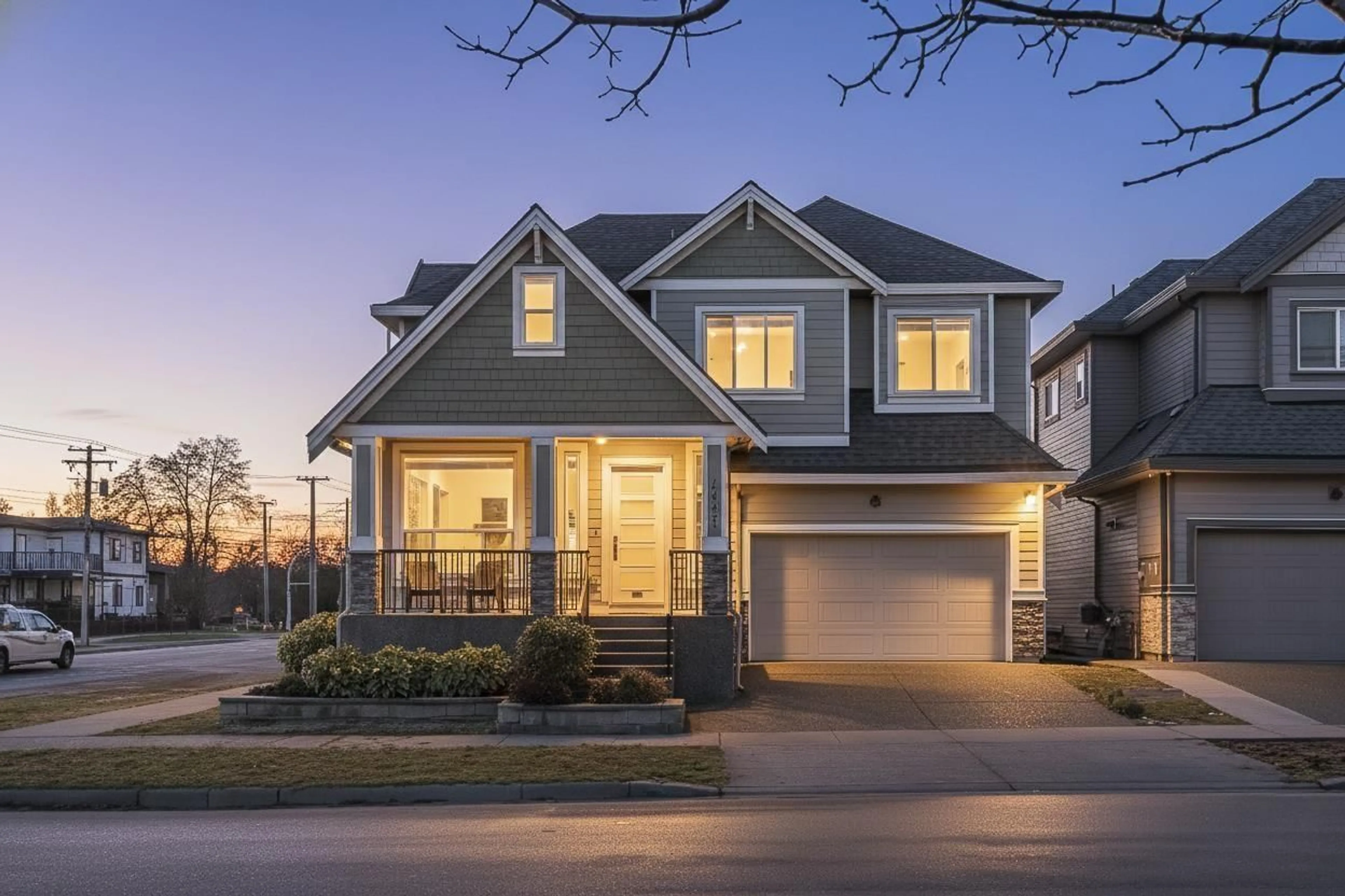 Home with vinyl exterior material, street for 18407 59A AVENUE, Surrey British Columbia V3S5S7