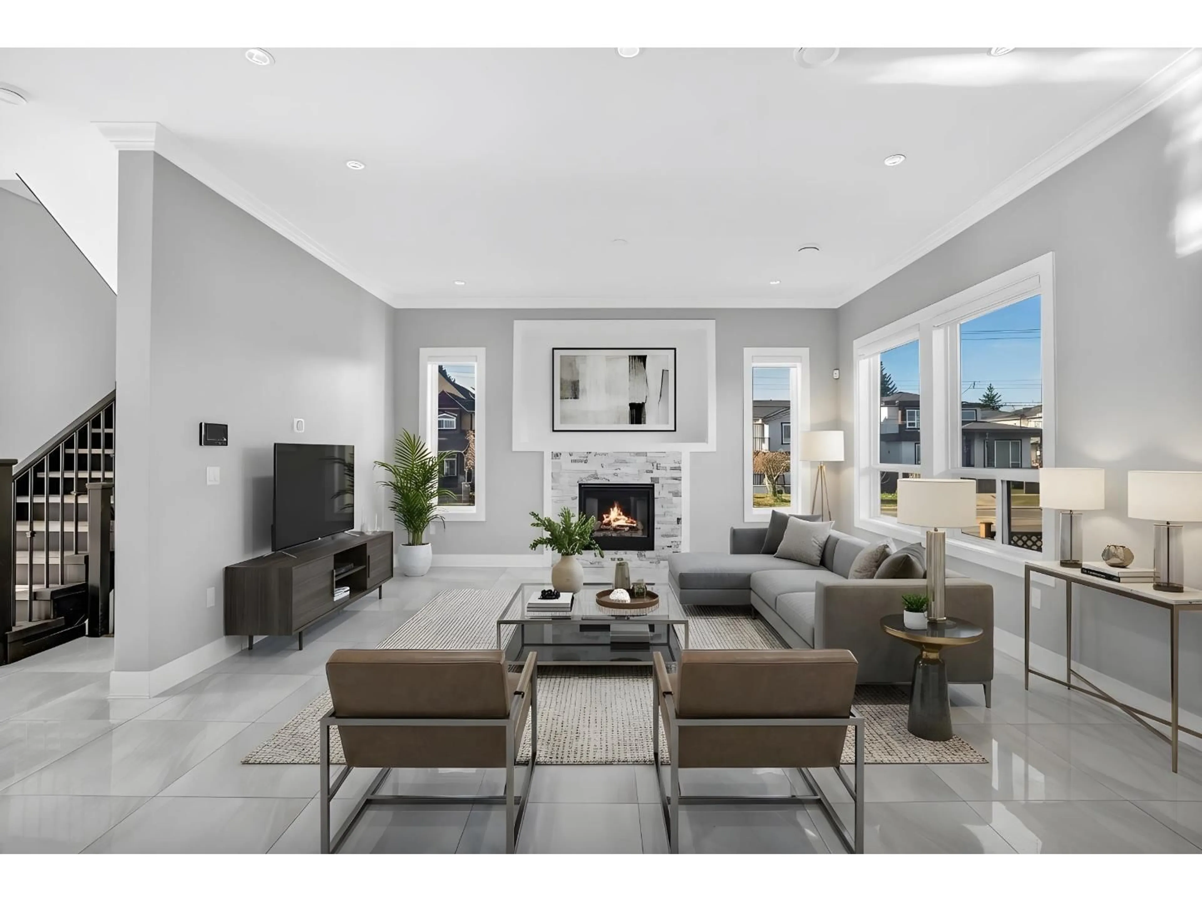 Living room with furniture, ceramic/tile floor for 18407 59A AVENUE, Surrey British Columbia V3S5S7