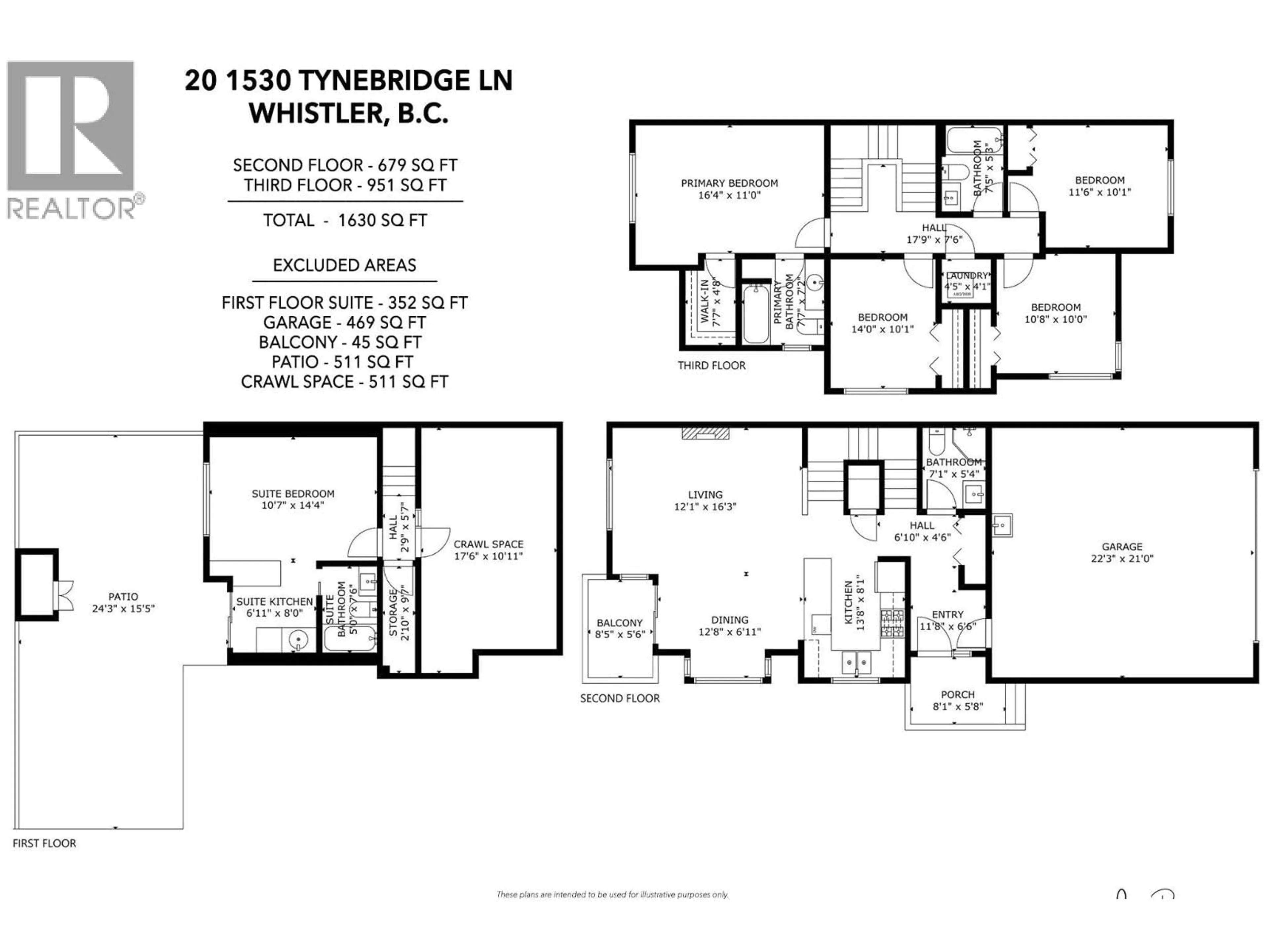 Floor plan for 20 - 1530 TYNEBRIDGE LANE, Whistler British Columbia V8E0L3