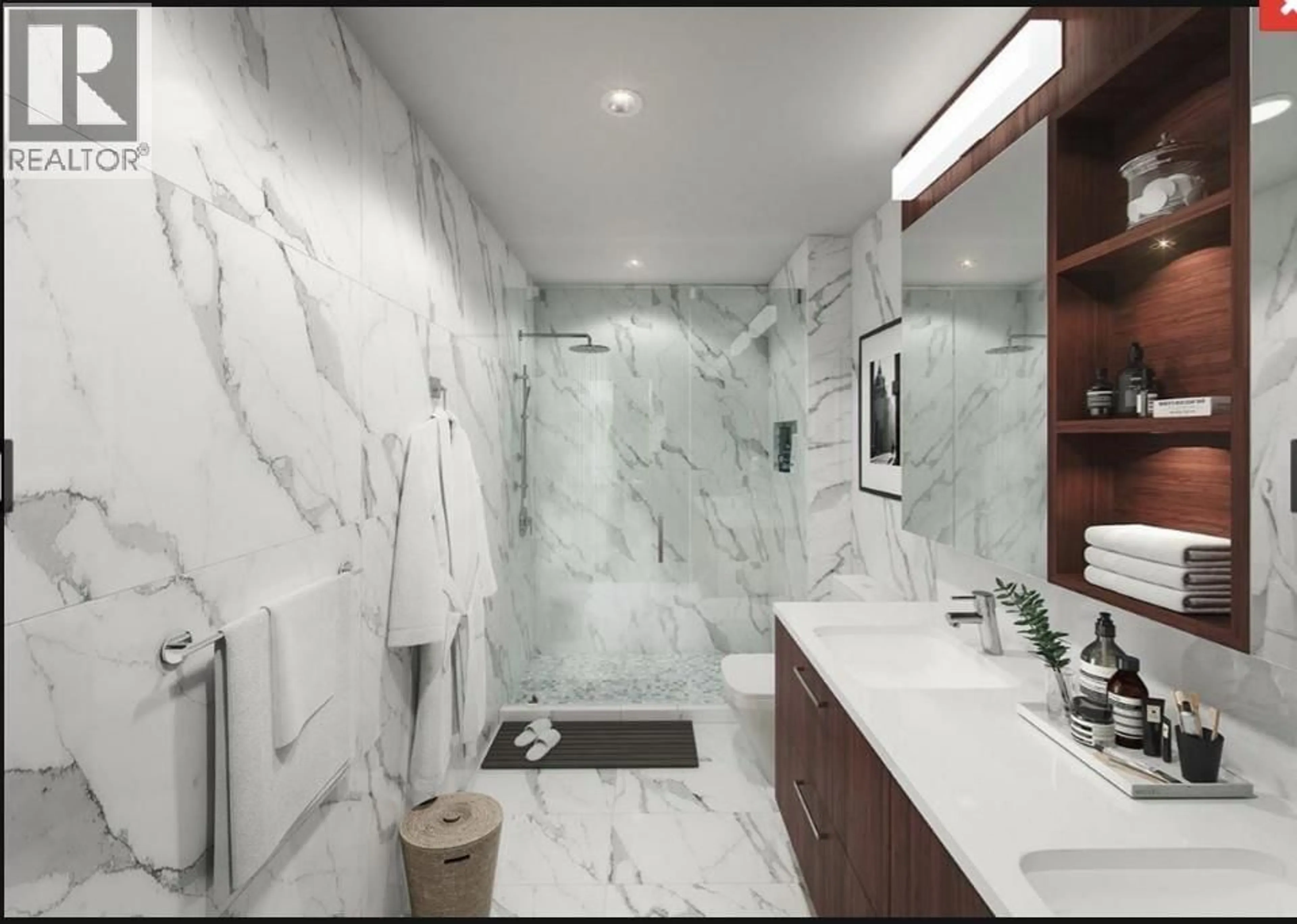 Contemporary bathroom, ceramic/tile floor for 204 - 5058 CAMBIE STREET, Vancouver British Columbia V5Z2Z5