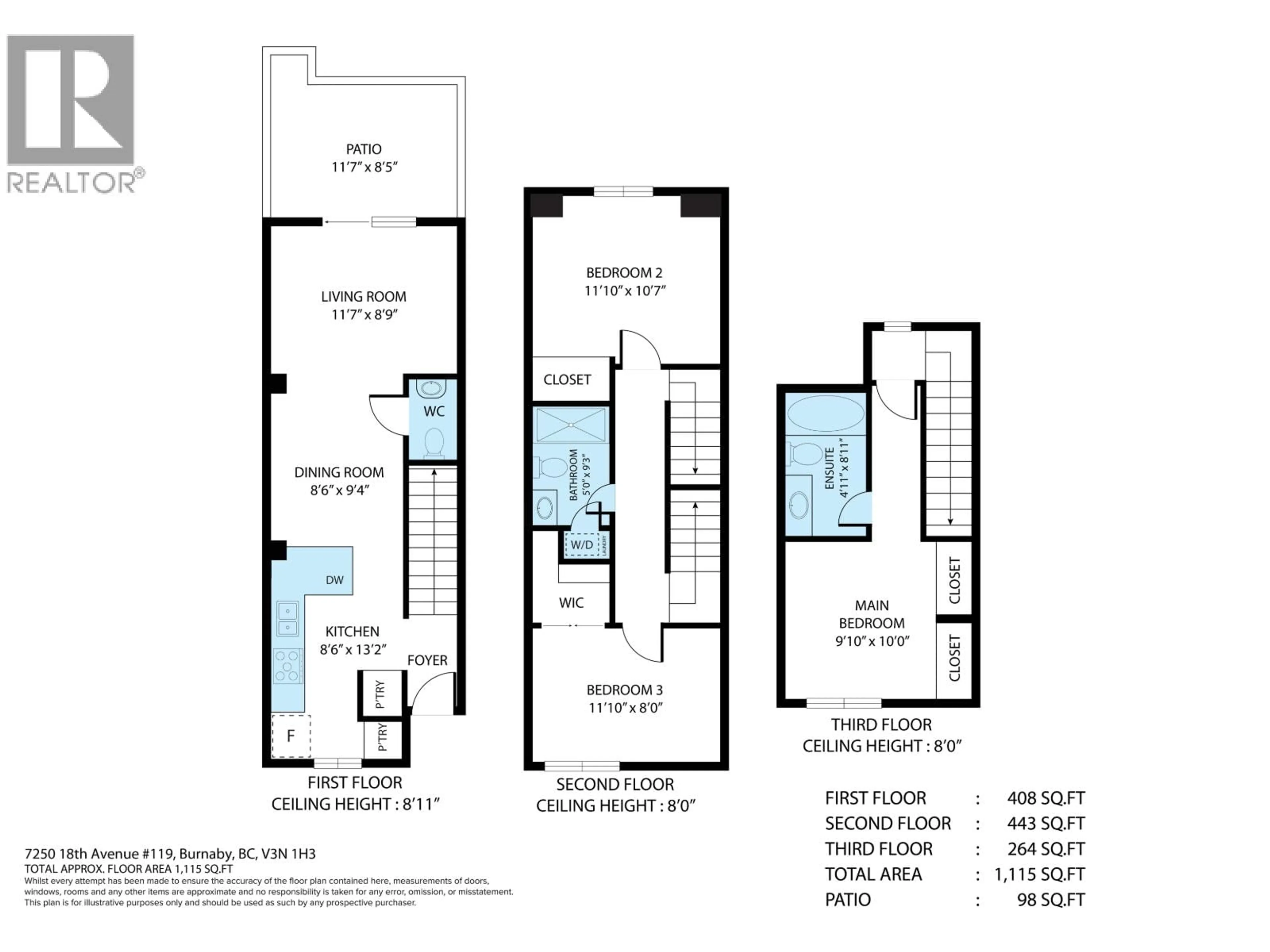 Floor plan for 119 - 7250 18TH AVENUE, Burnaby British Columbia V3N1H3
