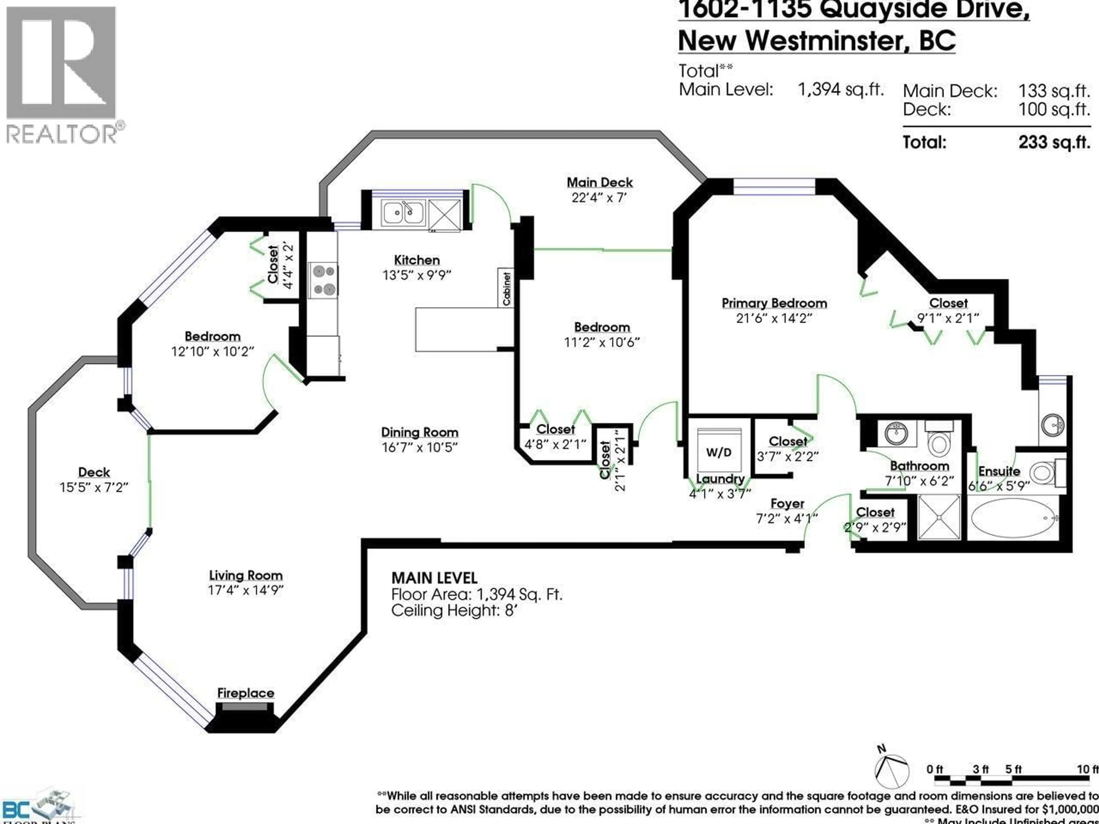 Floor plan for 1602 - 1135 QUAYSIDE DRIVE, New Westminster British Columbia V3M6J4