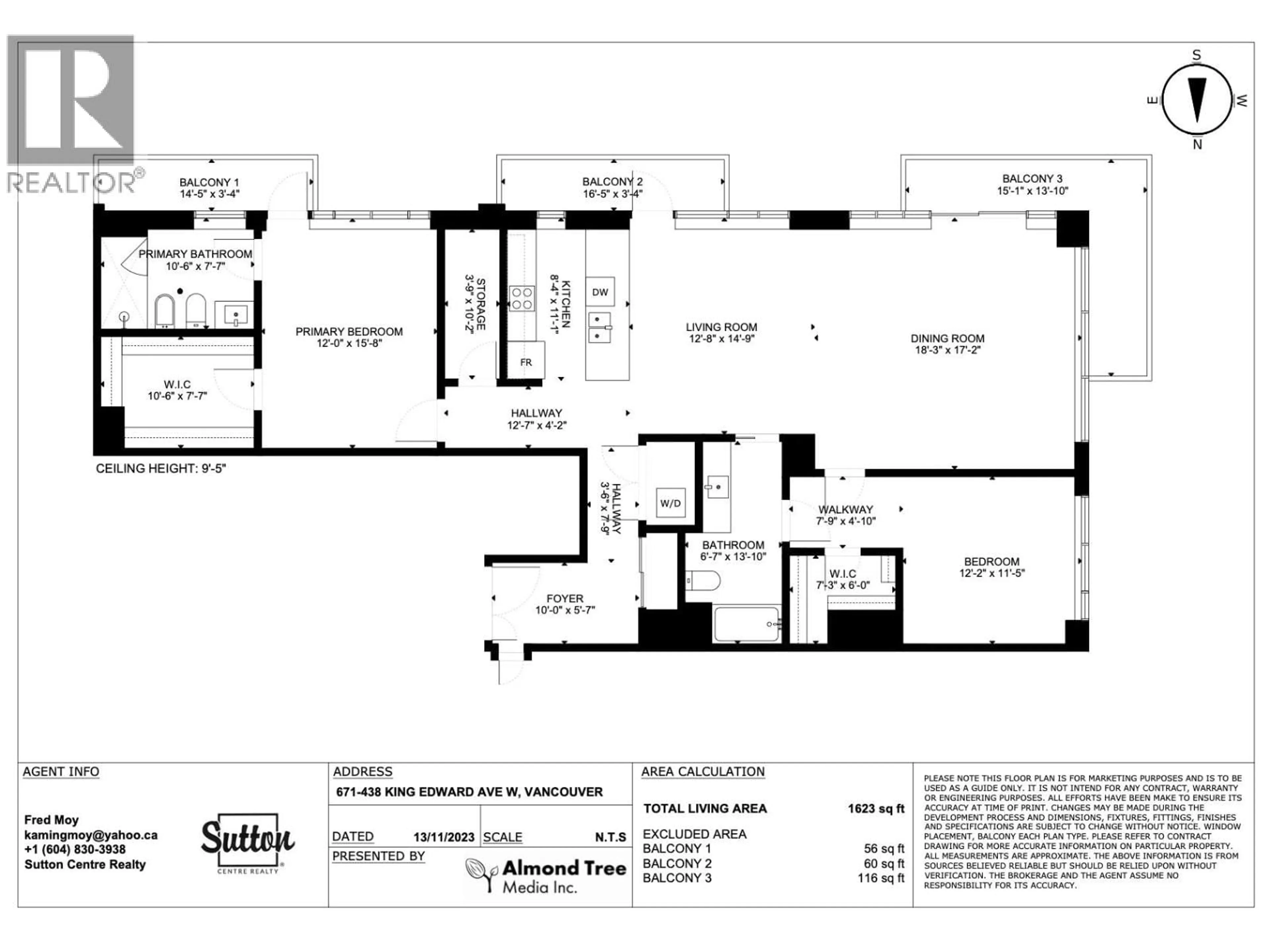 Floor plan for 671 - 438 KING EDWARD AVENUE, Vancouver British Columbia V5Y0M5