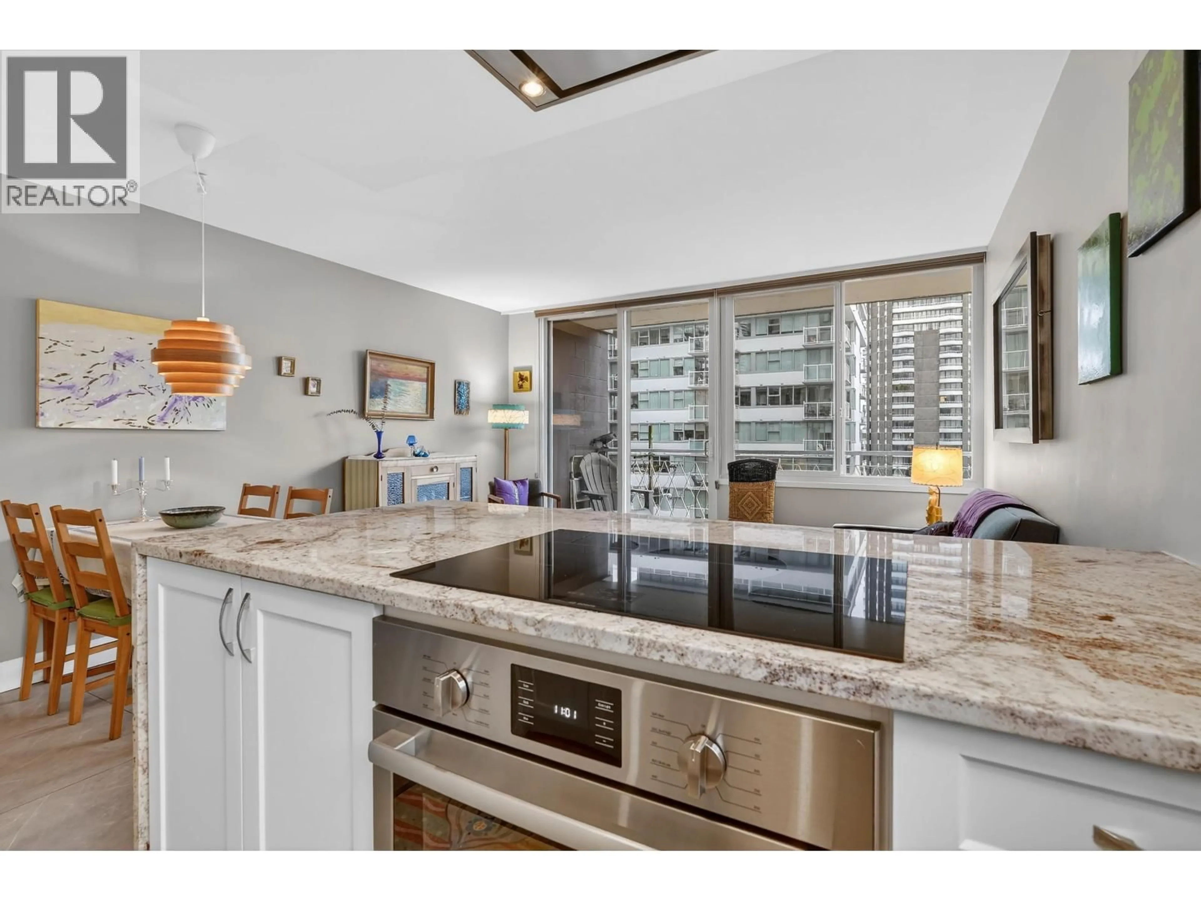 Open concept kitchen, ceramic/tile floor for 402 - 1100 HARWOOD STREET, Vancouver British Columbia V6E1R7