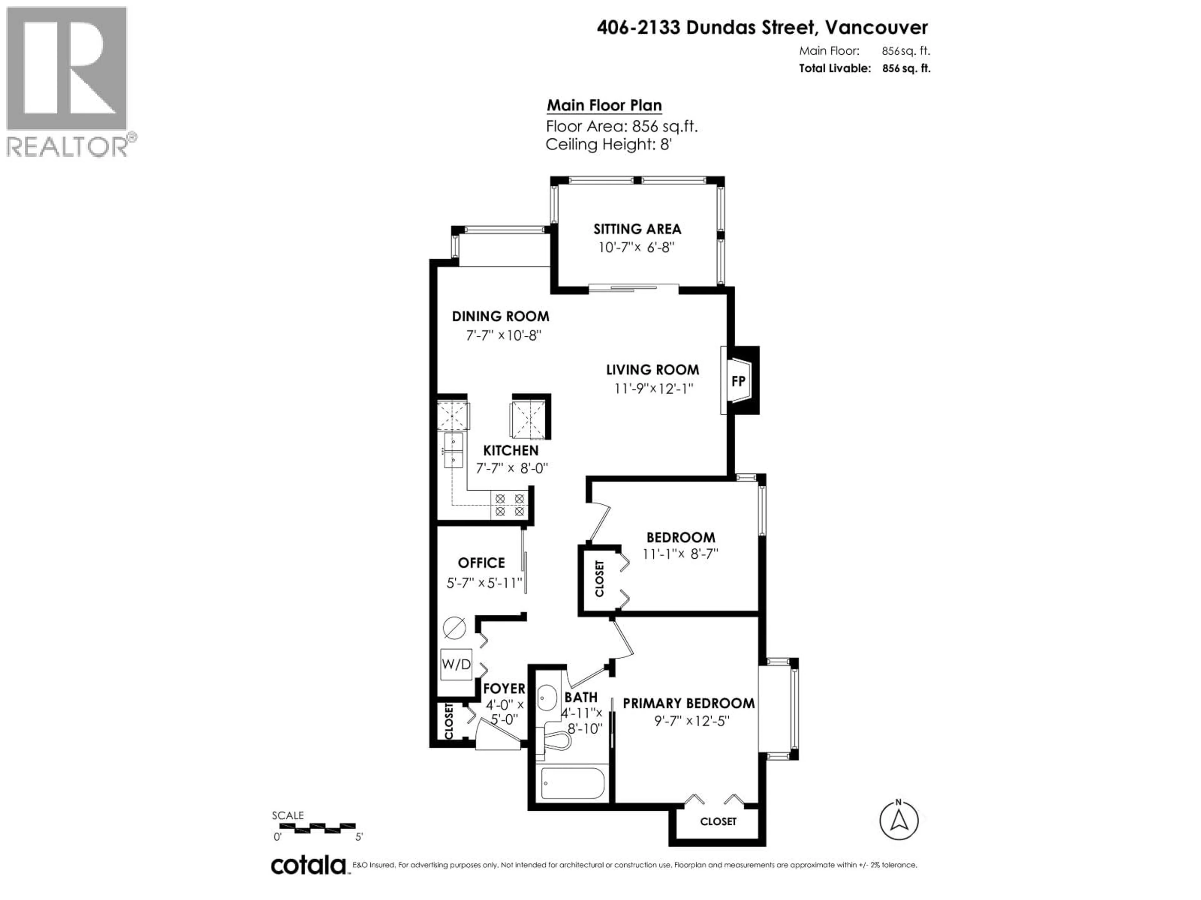Floor plan for 406 - 2133 DUNDAS STREET, Vancouver British Columbia V5L1J7