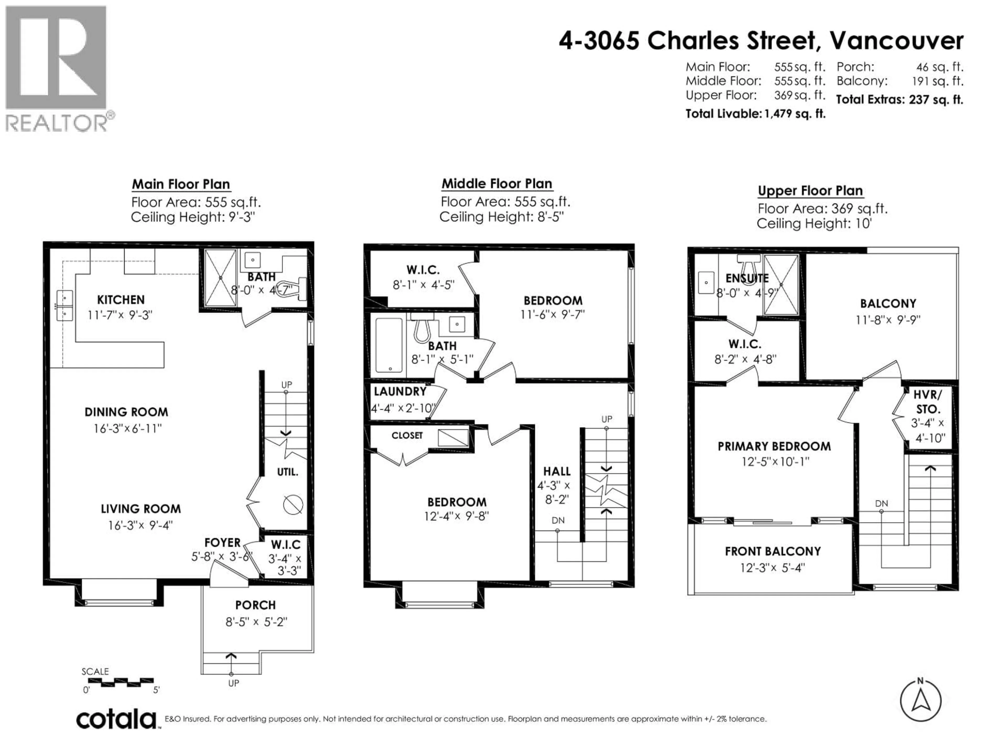 Floor plan for 4 - 3065 CHARLES STREET, Vancouver British Columbia V5K3B6