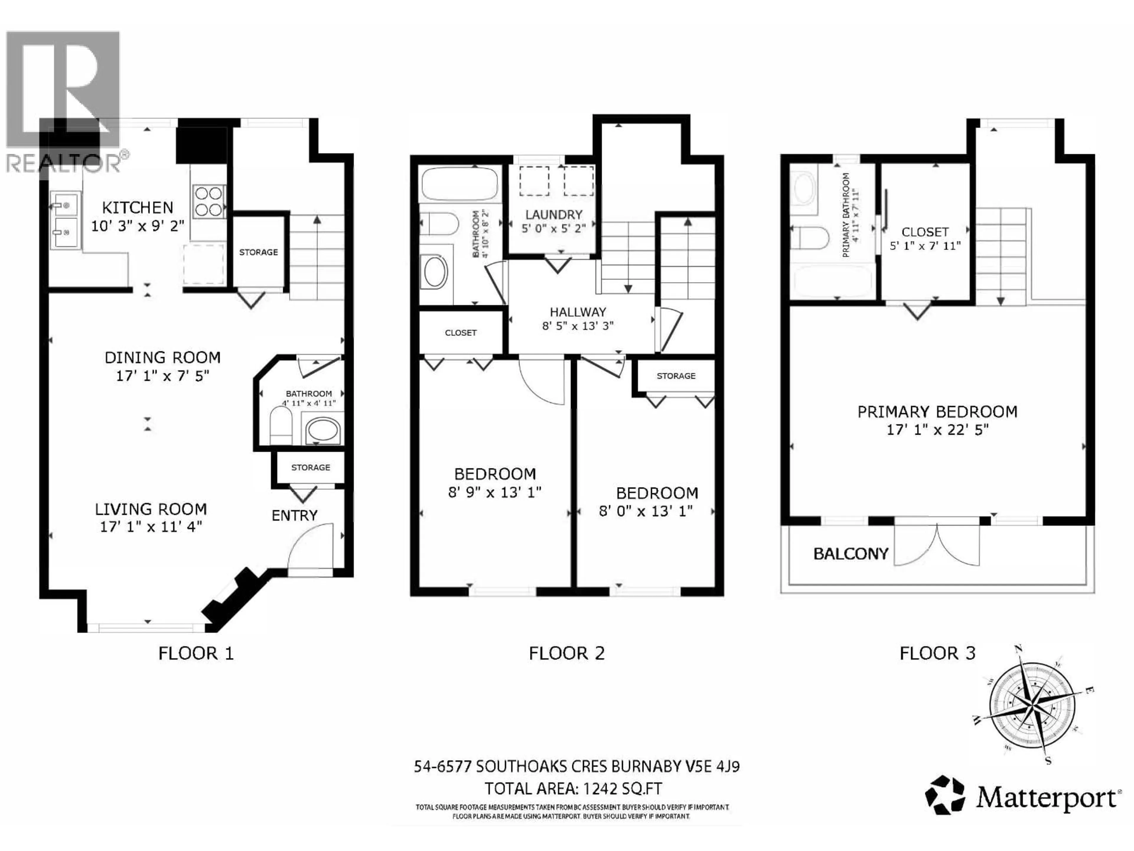 Floor plan for 54 - 6577 SOUTHOAKS CRESCENT, Burnaby British Columbia V5E4J9