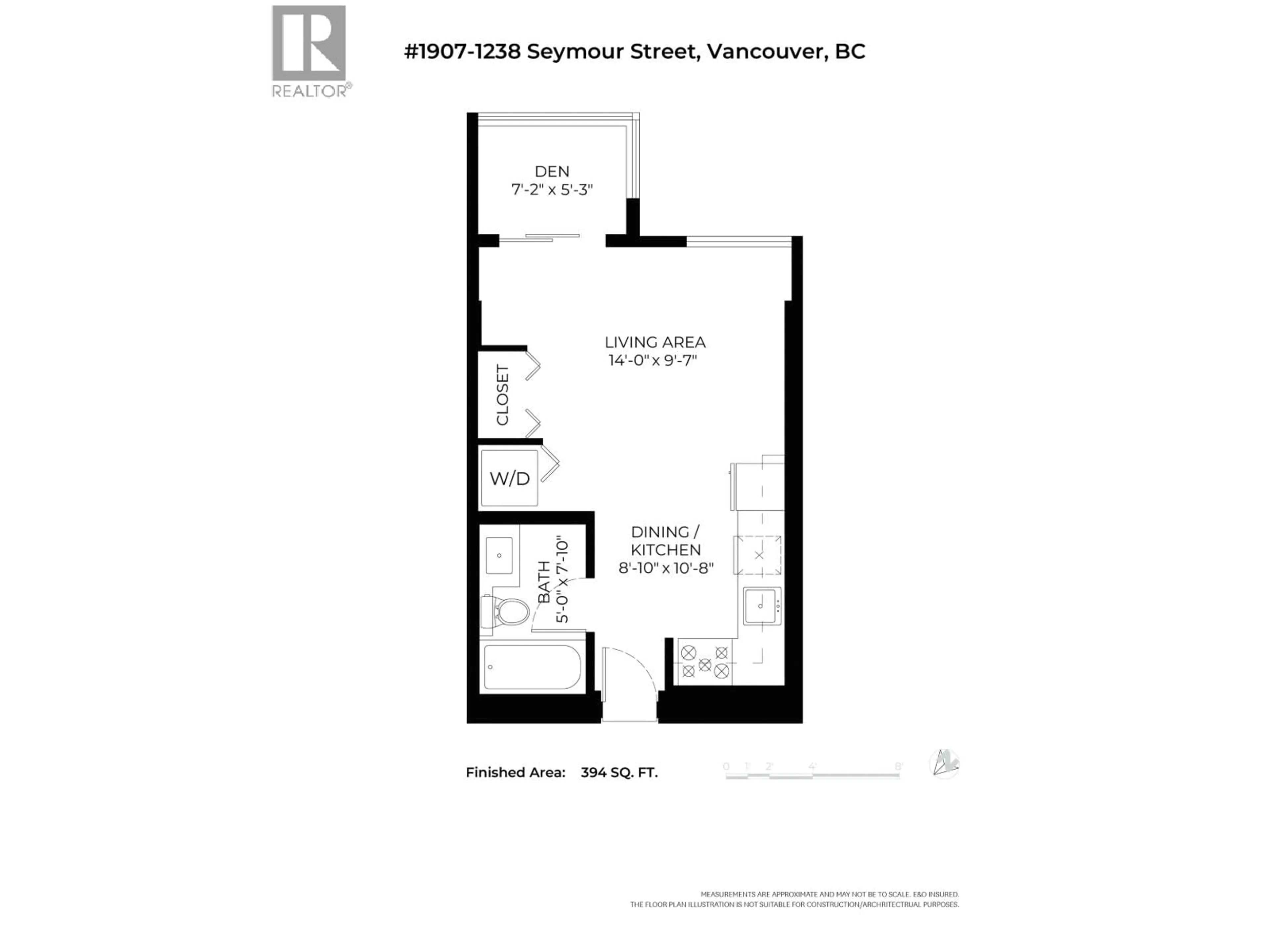 Floor plan for 1907 - 1238 SEYMOUR STREET, Vancouver British Columbia V6B6J3