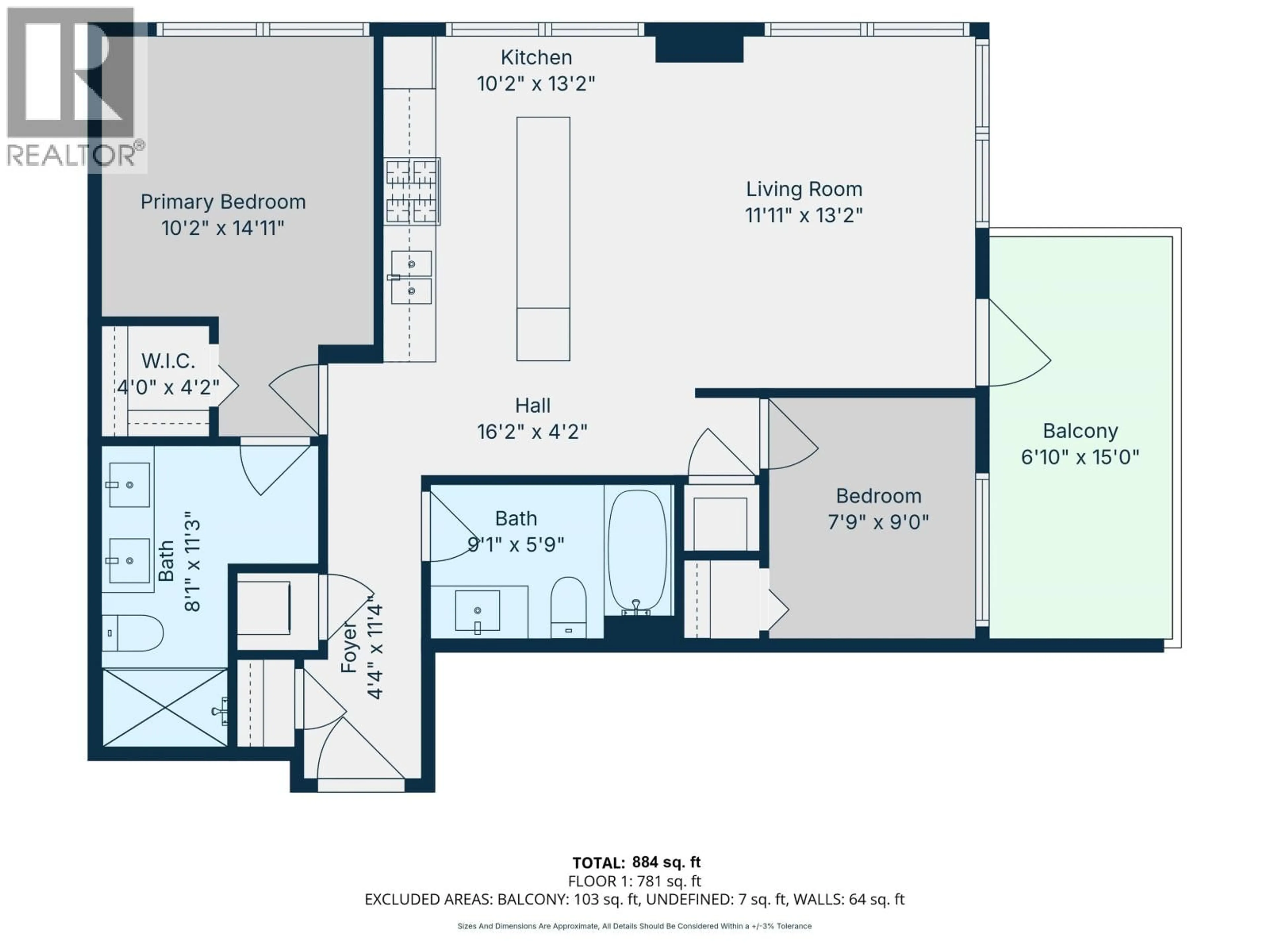 Floor plan for 3707 - 5883 BARKER AVENUE, Burnaby British Columbia V5H0G4