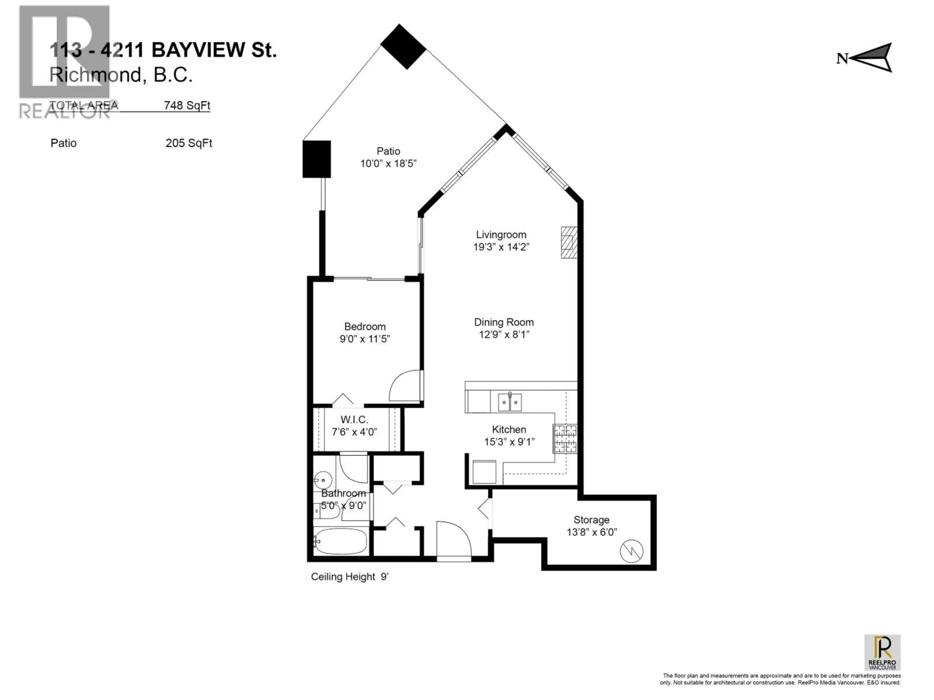 Floor plan for 113 - 4211 BAYVIEW STREET, Richmond British Columbia V7E6T6