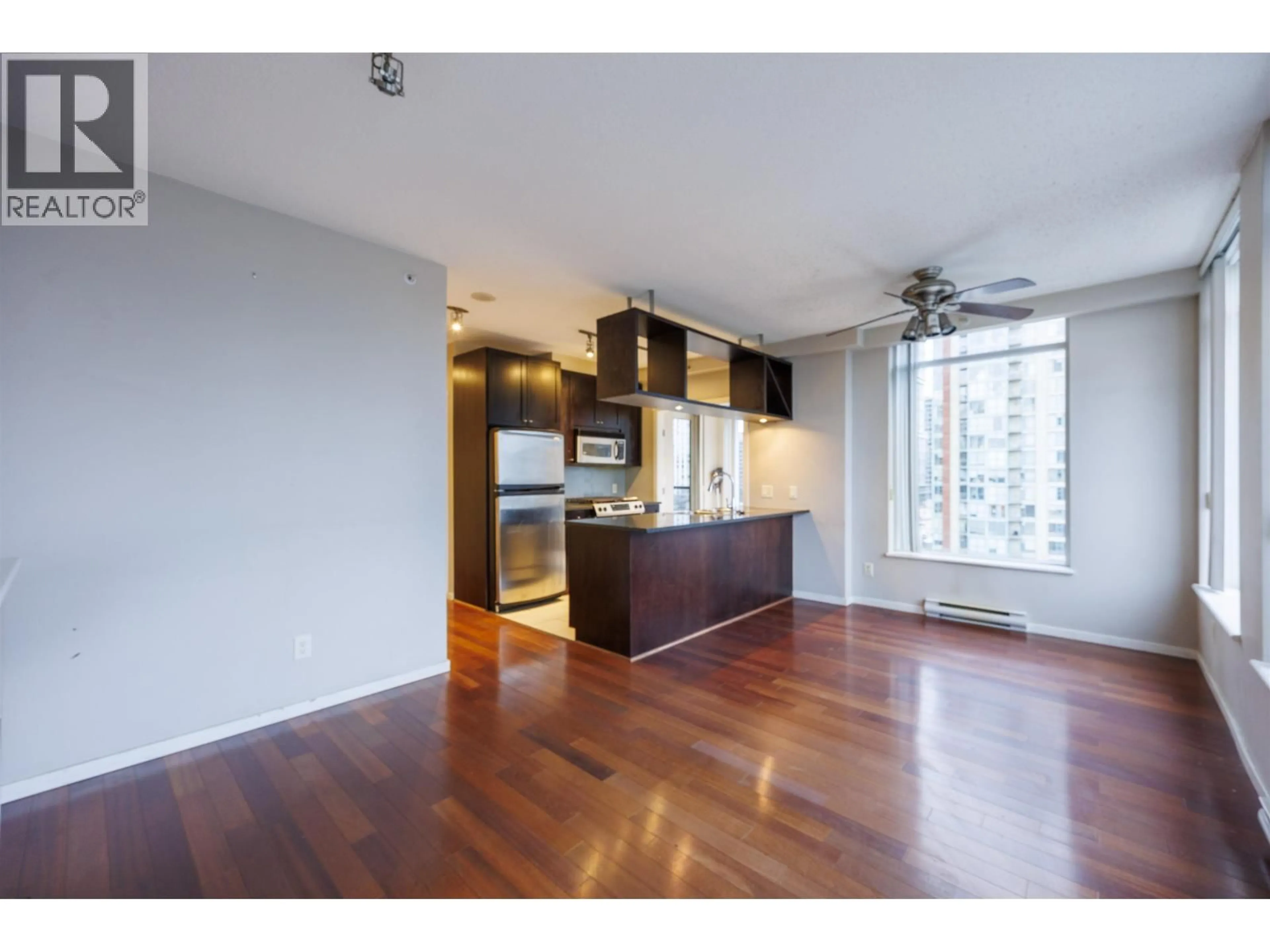 Open concept kitchen, wood/laminate floor for 1603 - 1001 HOMER STREET, Vancouver British Columbia V6B1M9