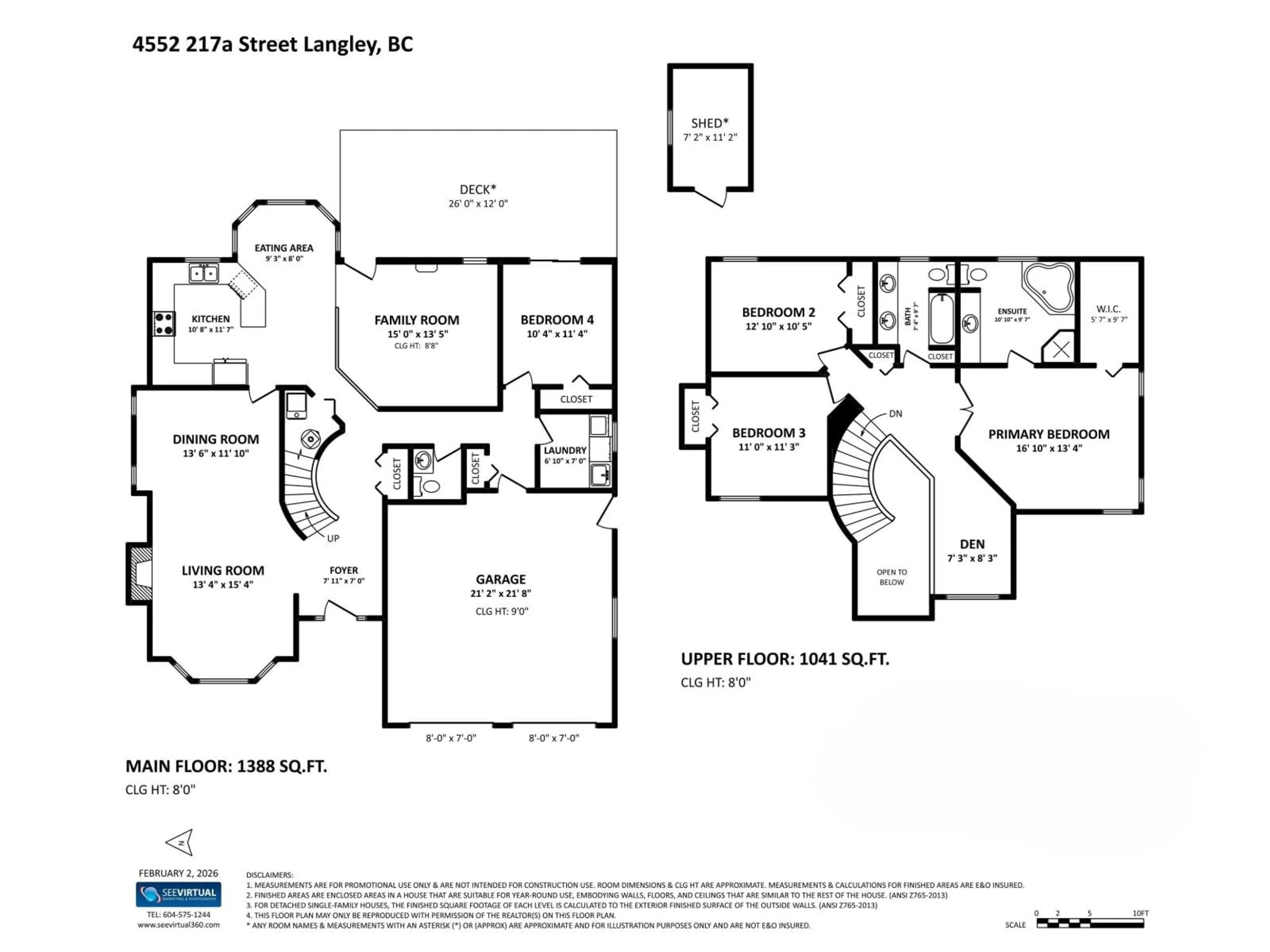 Floor plan for 4552 217A STREET, Langley British Columbia V3A9B9