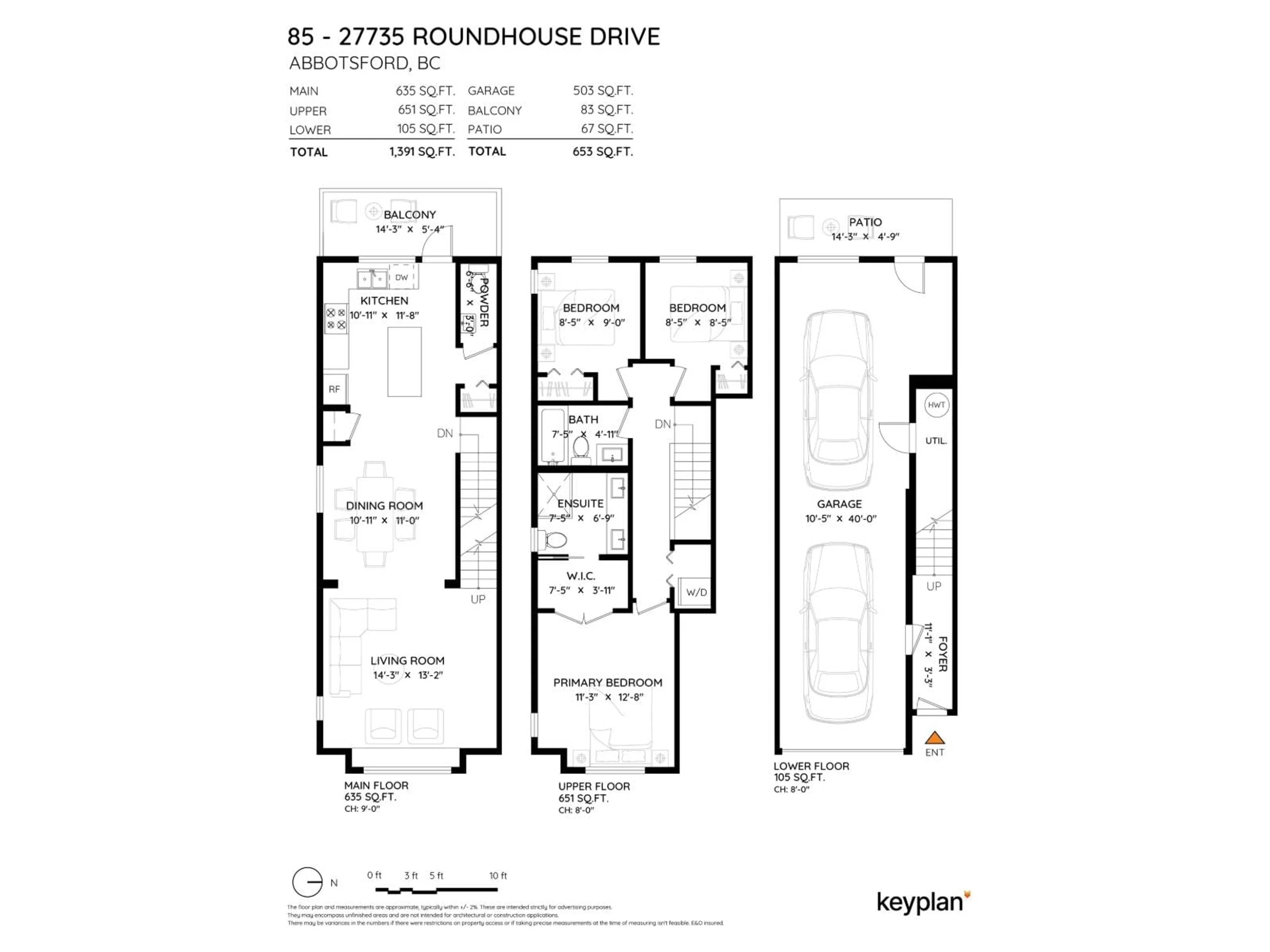Floor plan for 85 - 27735 ROUNDHOUSE DRIVE, Abbotsford British Columbia V4X0B9