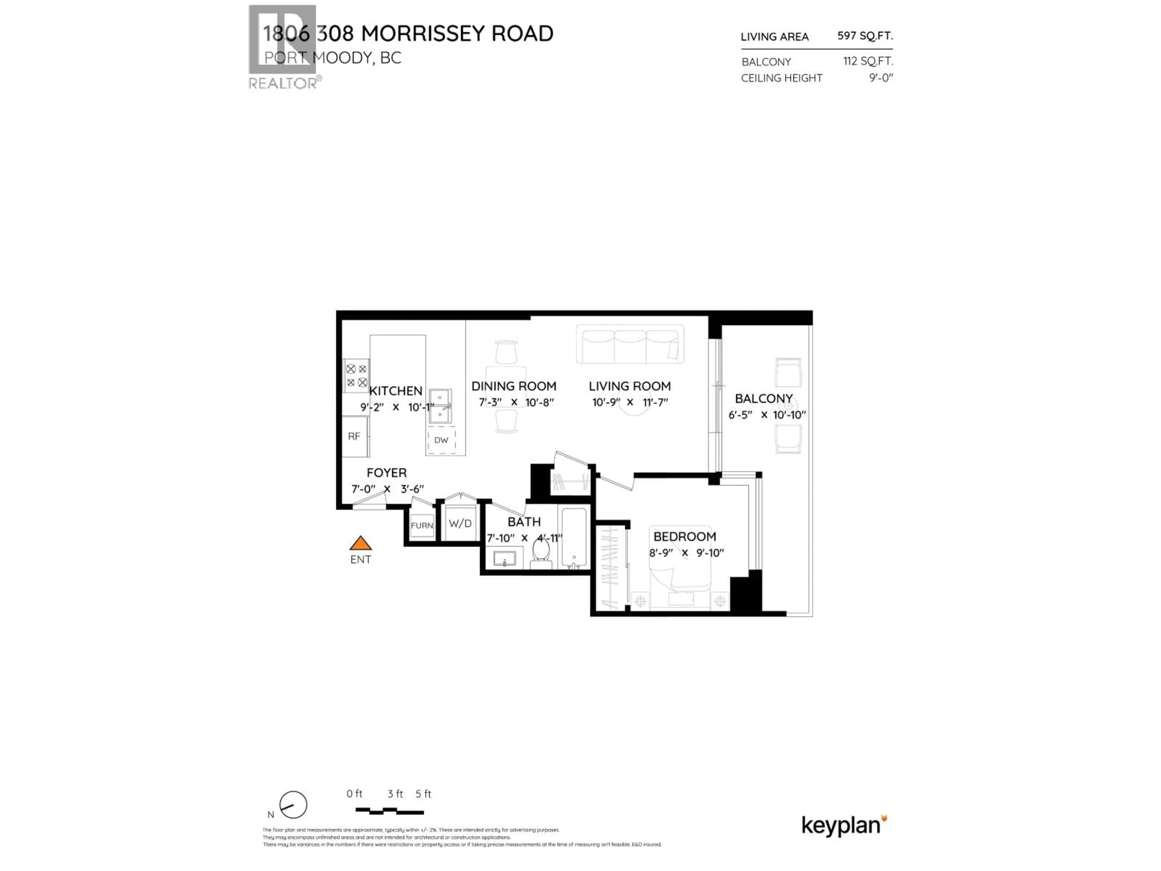 Floor plan for 1806 - 308 MORRISSEY ROAD, Port Moody British Columbia V3H0M2