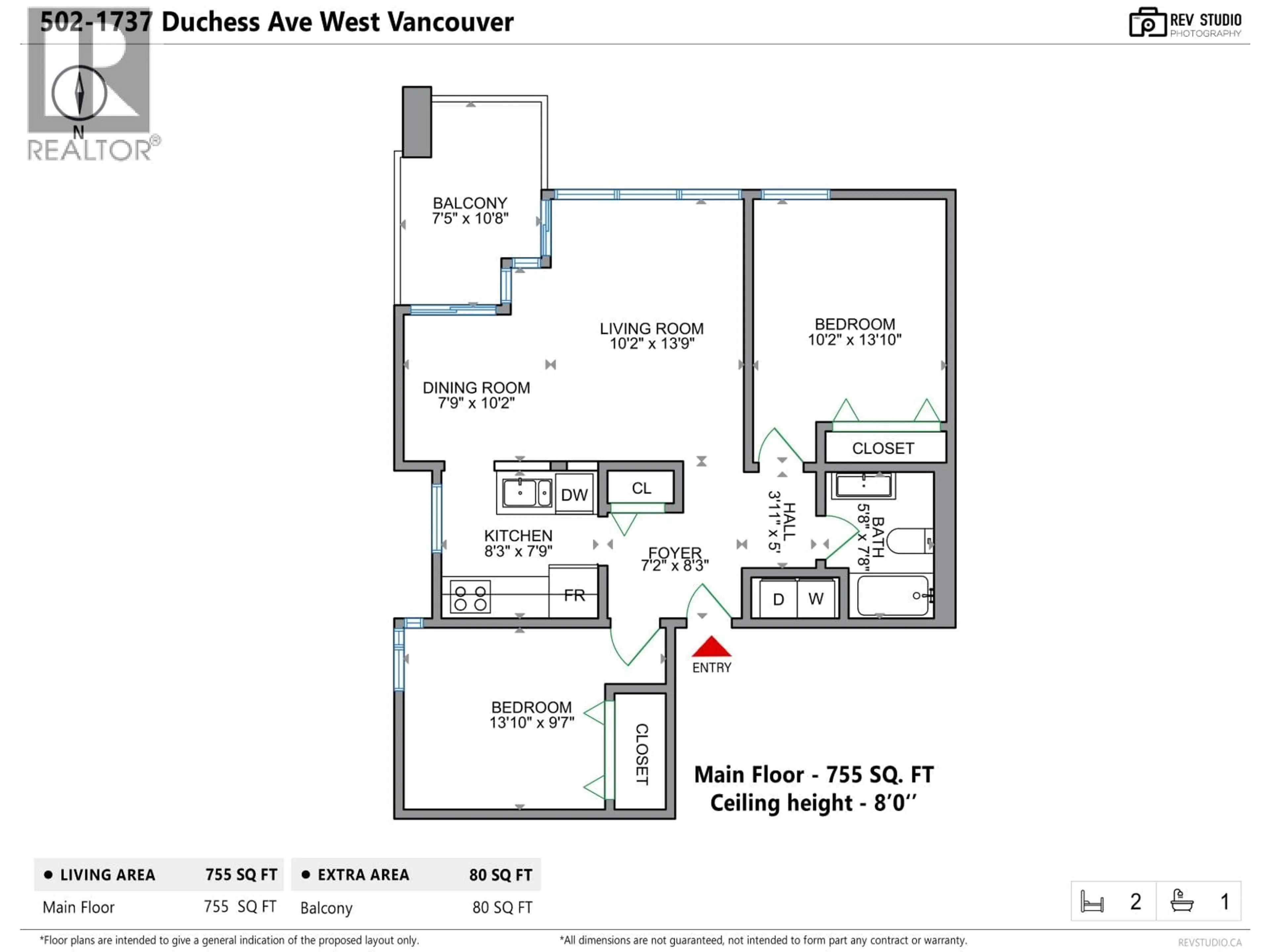 Floor plan for 502 - 1737 DUCHESS AVENUE, West Vancouver British Columbia V7V1P8