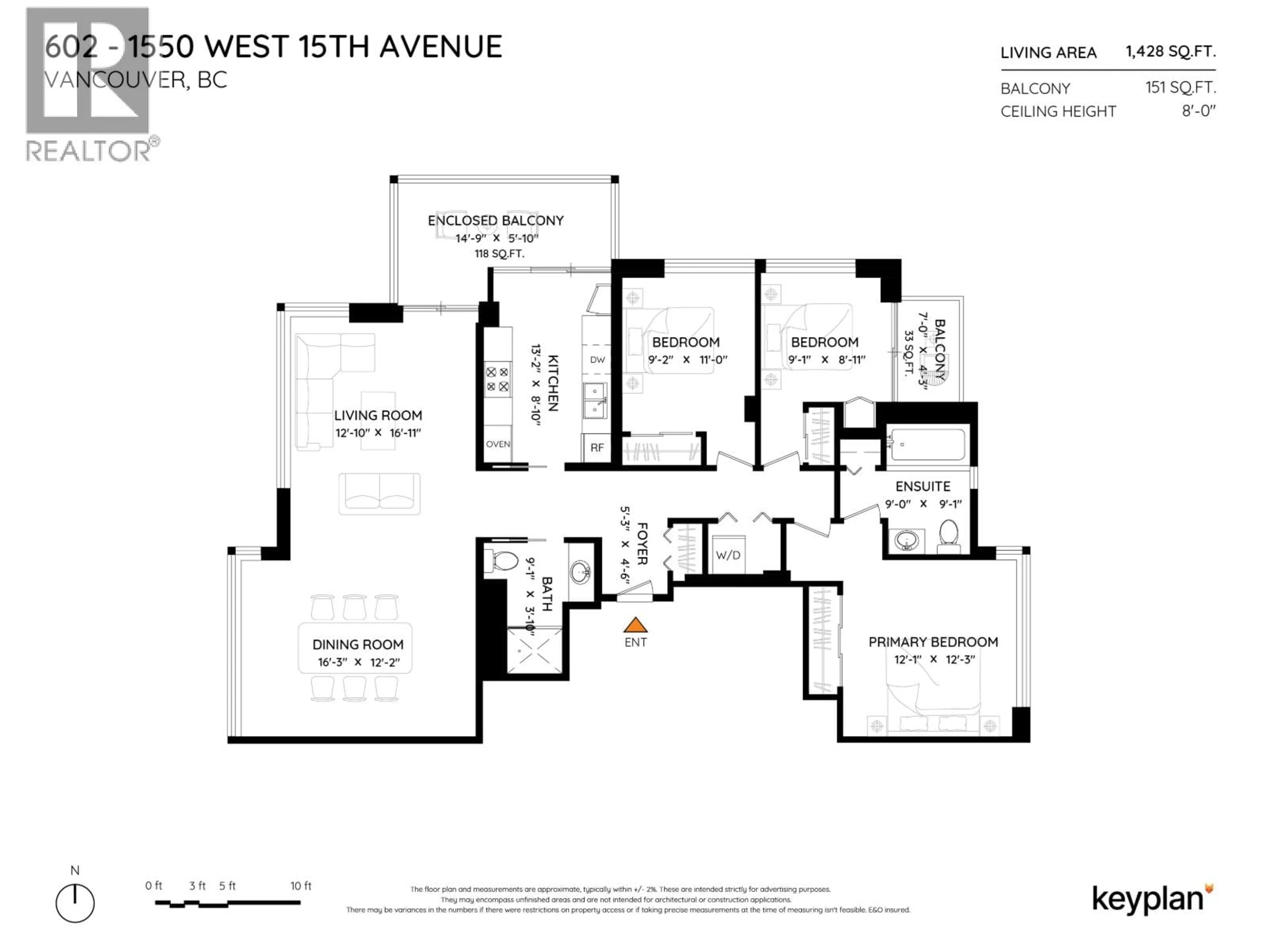 Floor plan for 602 - 1550 15TH AVENUE, Vancouver British Columbia V6J2K6
