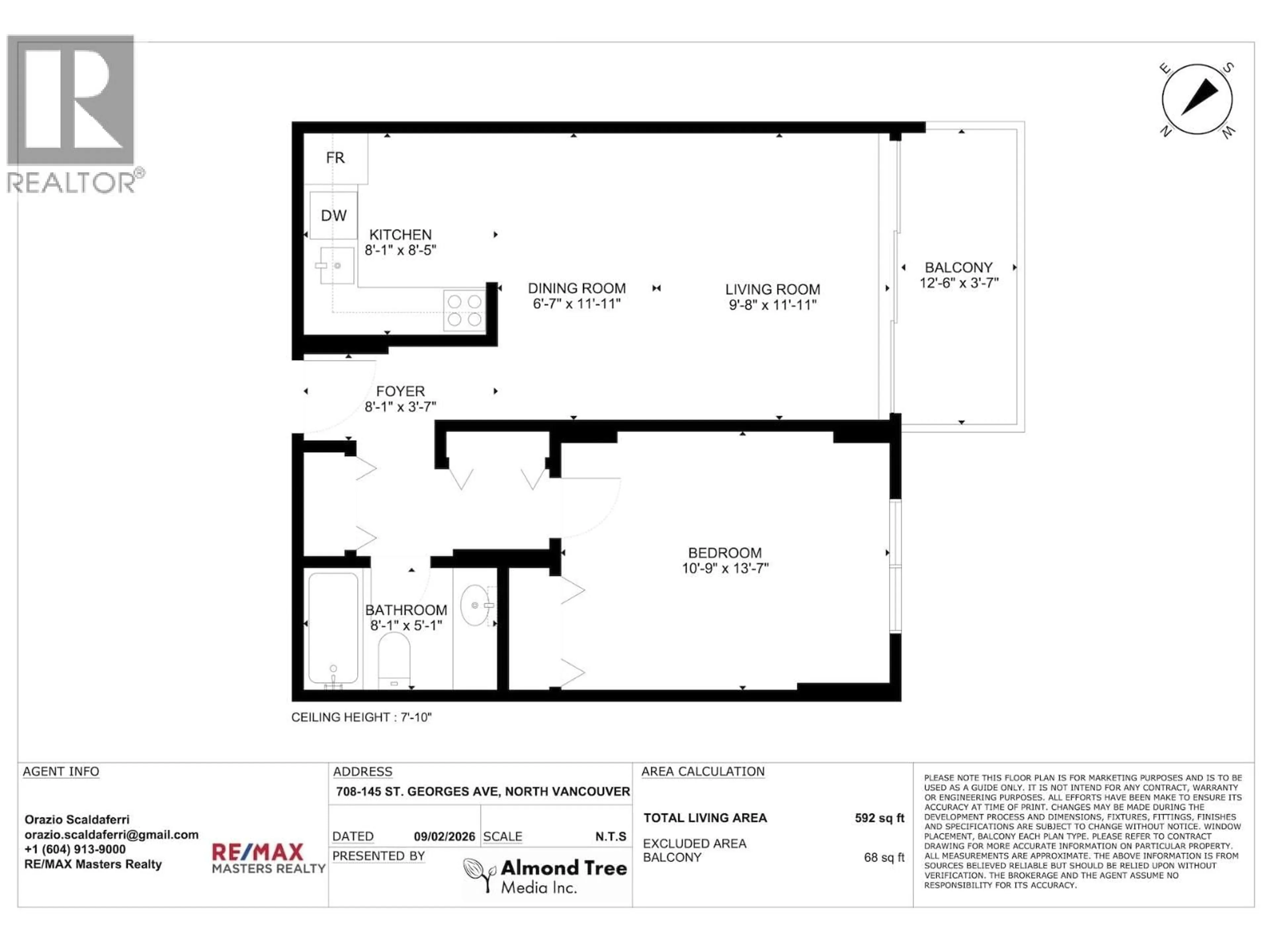 Floor plan for 708 - 145 ST. GEORGES AVENUE, North Vancouver British Columbia V7L3G8
