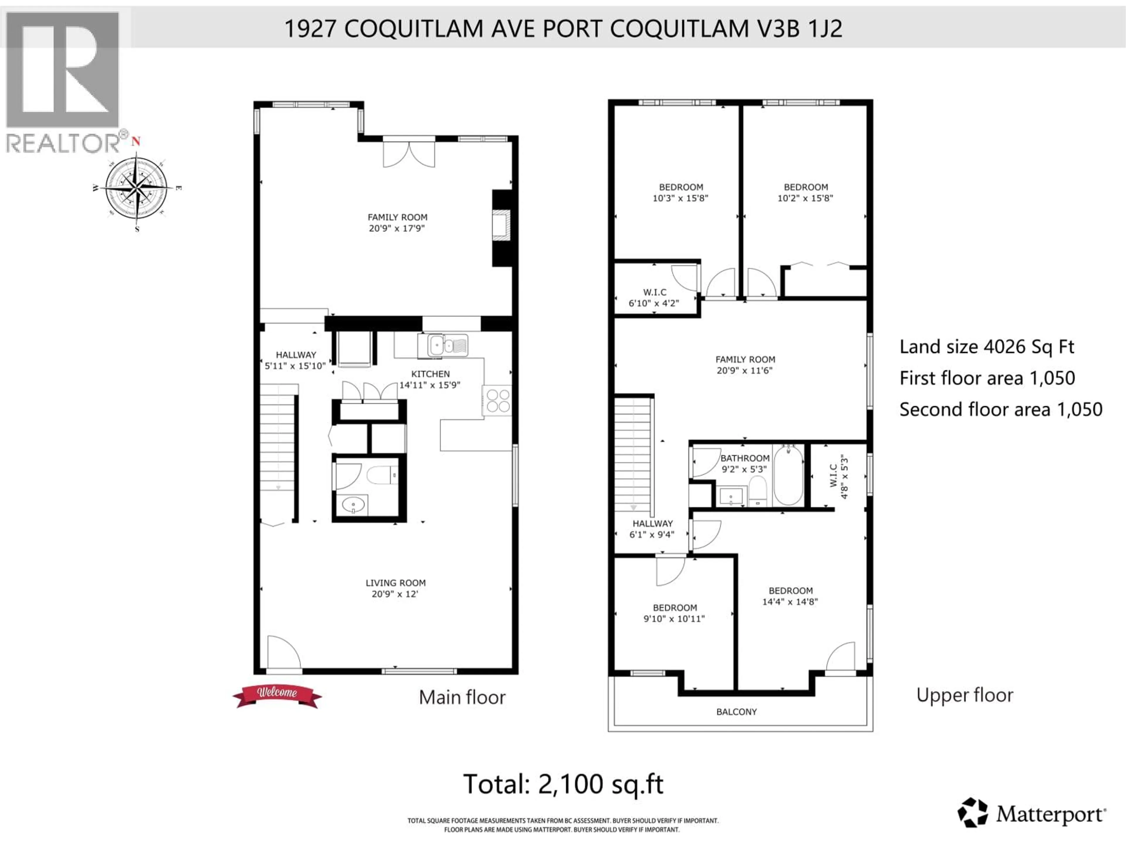 Floor plan for 1927 COQUITLAM AVENUE, Port Coquitlam British Columbia V3B1J2