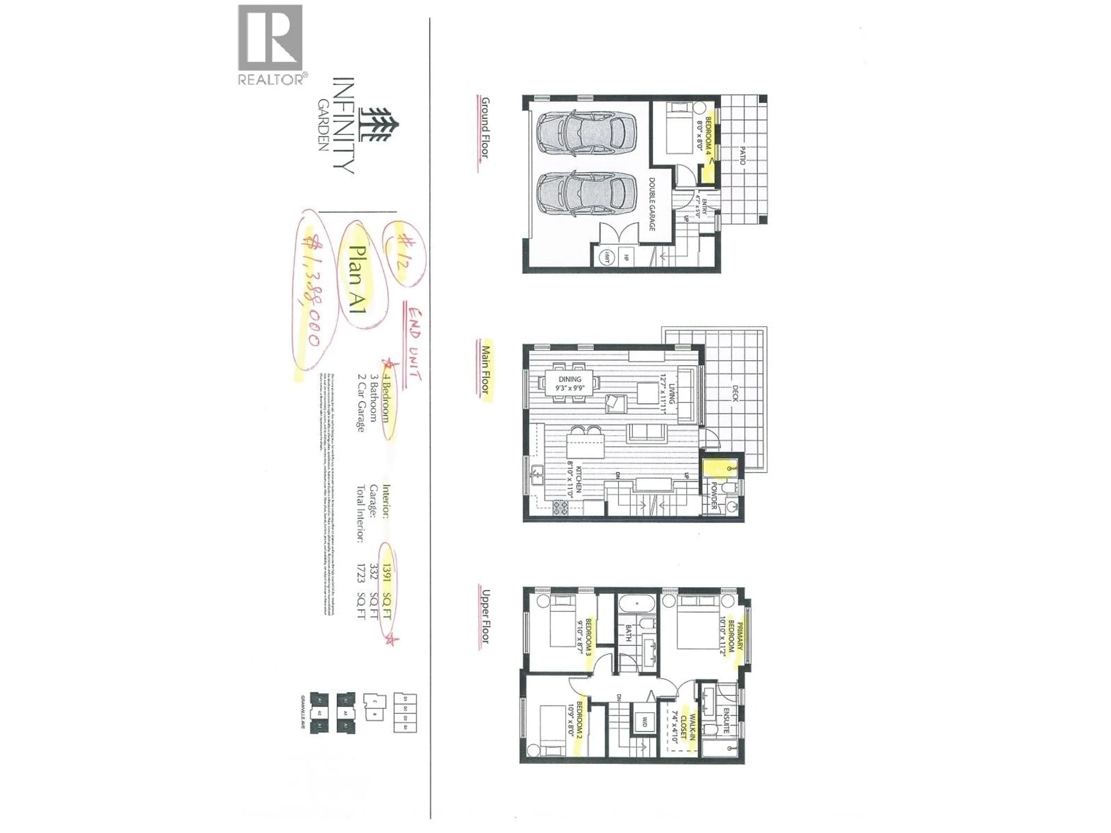 Floor plan for 12 - 9511 GRANVILLE AVENUE, Richmond British Columbia V6Y1P9