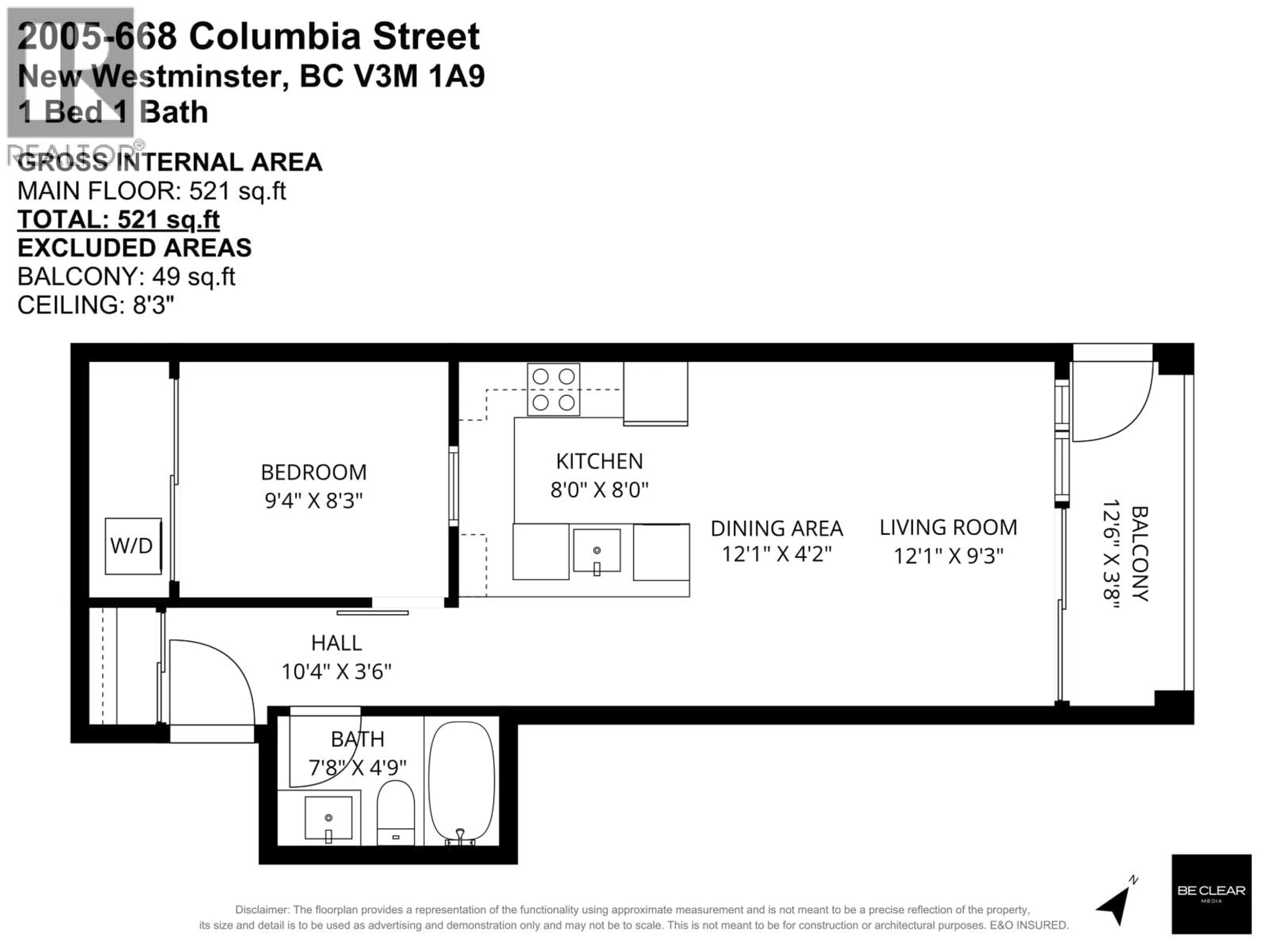Floor plan for 2005 - 668 COLUMBIA STREET, New Westminster British Columbia V3M1A9