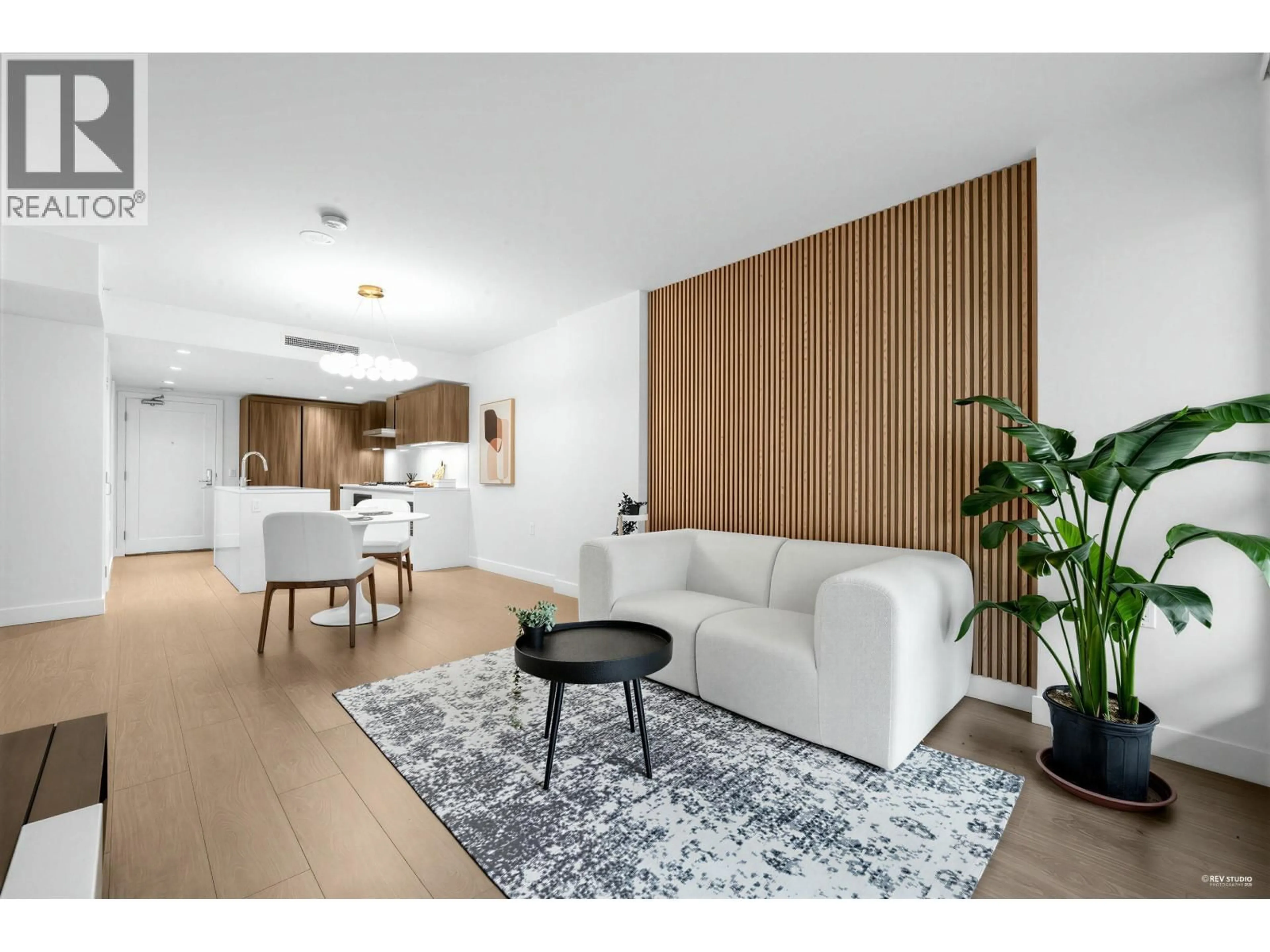 Living room with furniture, wood/laminate floor for 616 - 6328 NO. 3 ROAD, Richmond British Columbia V6Y0L6