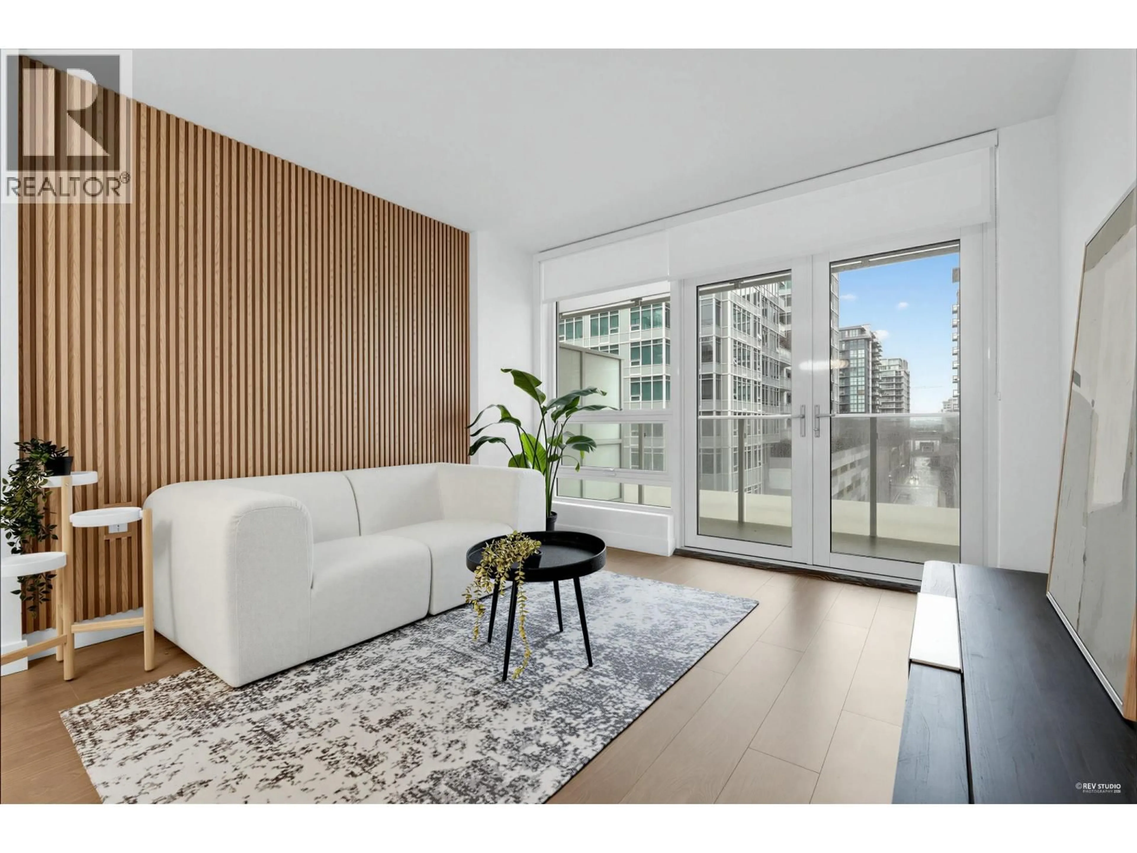 Living room with furniture, wood/laminate floor for 616 - 6328 NO. 3 ROAD, Richmond British Columbia V6Y0L6