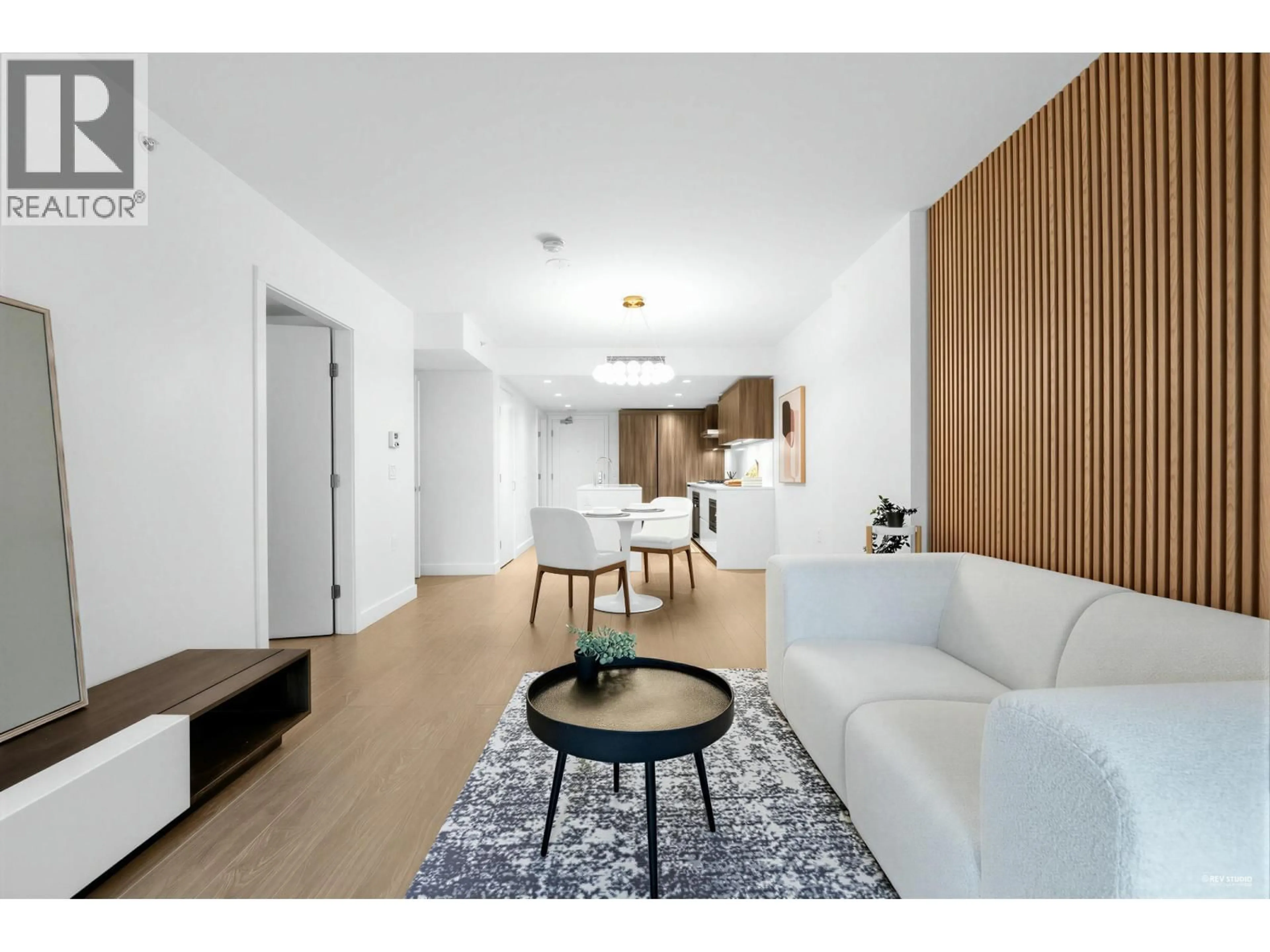 Living room with furniture, wood/laminate floor for 616 - 6328 NO. 3 ROAD, Richmond British Columbia V6Y0L6